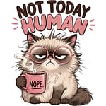 funny cat t‑shirt – Not Today Human design