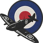 raf spitfire roundel t shirt design featuring a spitfire silhouette and raf roundel