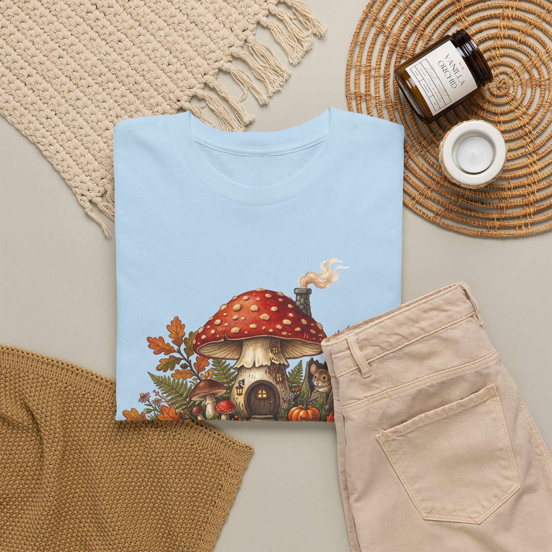 Mushroom Fairy House Tee — Autumn Woodland Cottage T‑Shirt - Image 24