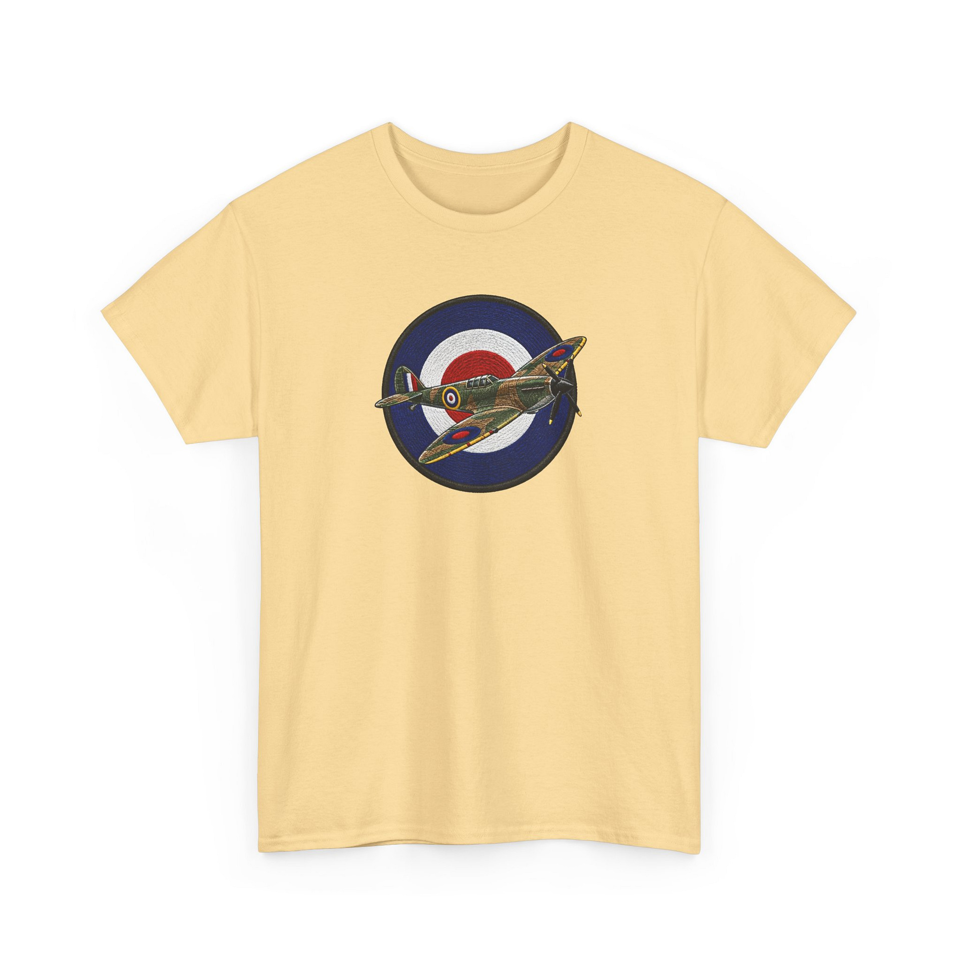 Spitfire Fighter Plane RAF Roundel T‑Shirt — Vintage WWII Aviation Tee - Image 9