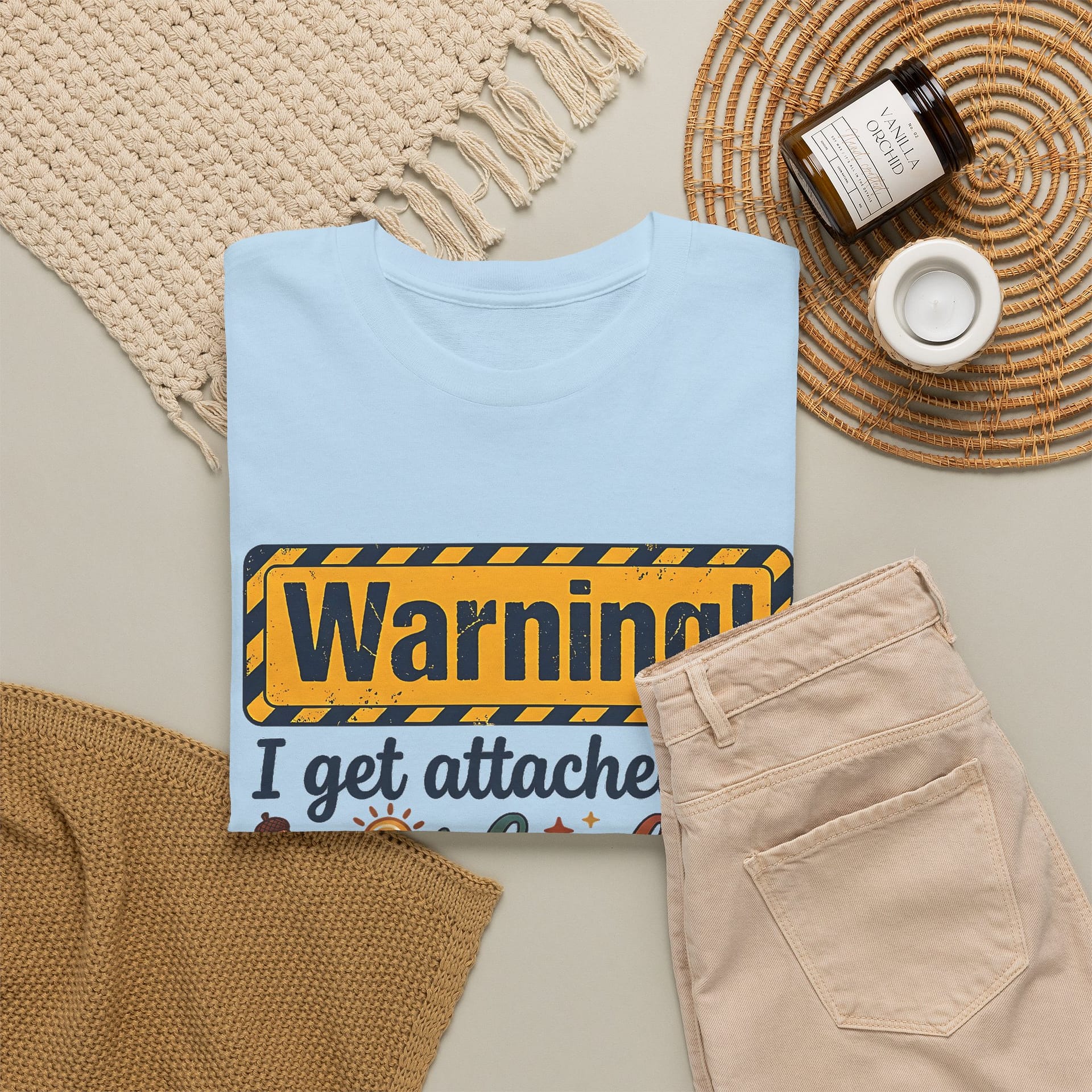 "Warning! I Get Attached to Good Vibes and Beautiful Smiles" Positive Graphic Tee - Image 16