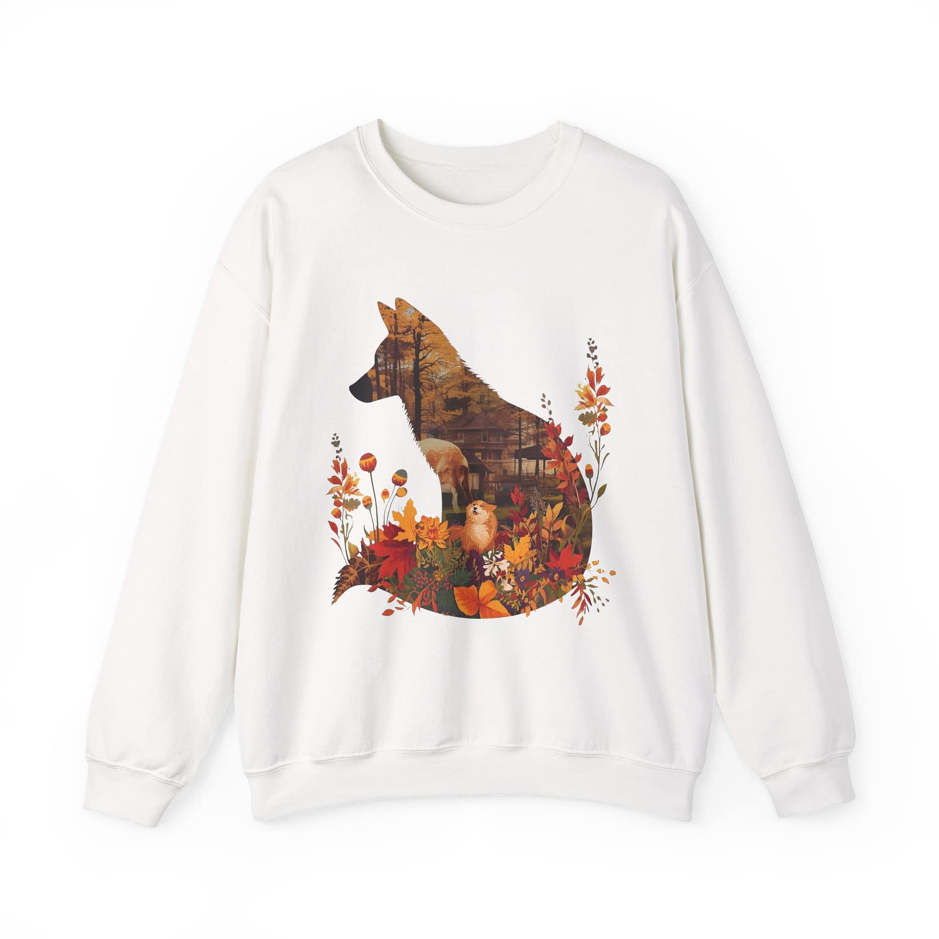 Fox Silhouette Autumn Crewneck Sweatshirt