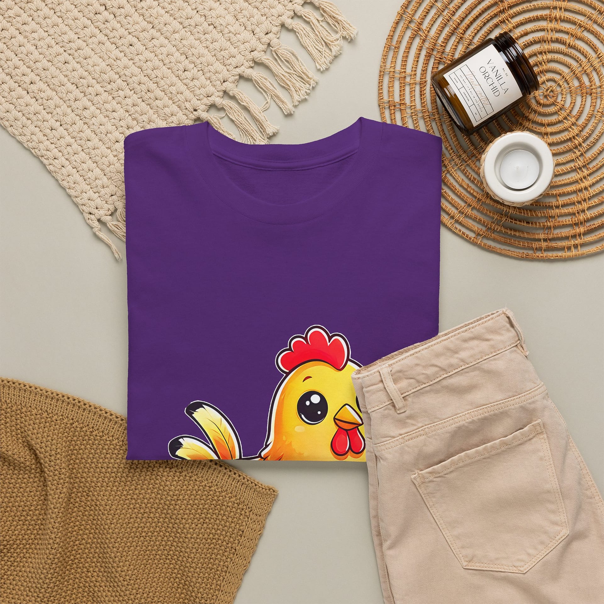 Chicken Graphic T-Shirt — Cute Yellow Hen Cartoon Tee for Animal Lovers - Image 16