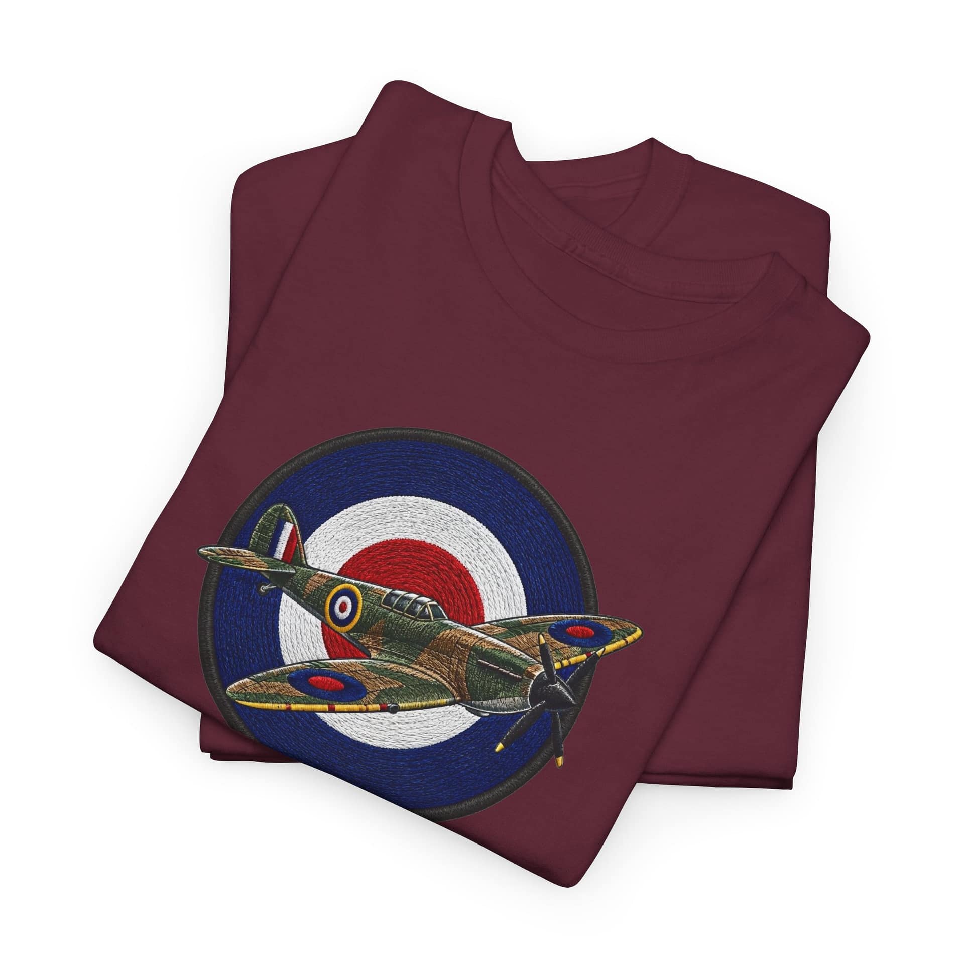 Spitfire Fighter Plane RAF Roundel T‑Shirt — Vintage WWII Aviation Tee - Image 15