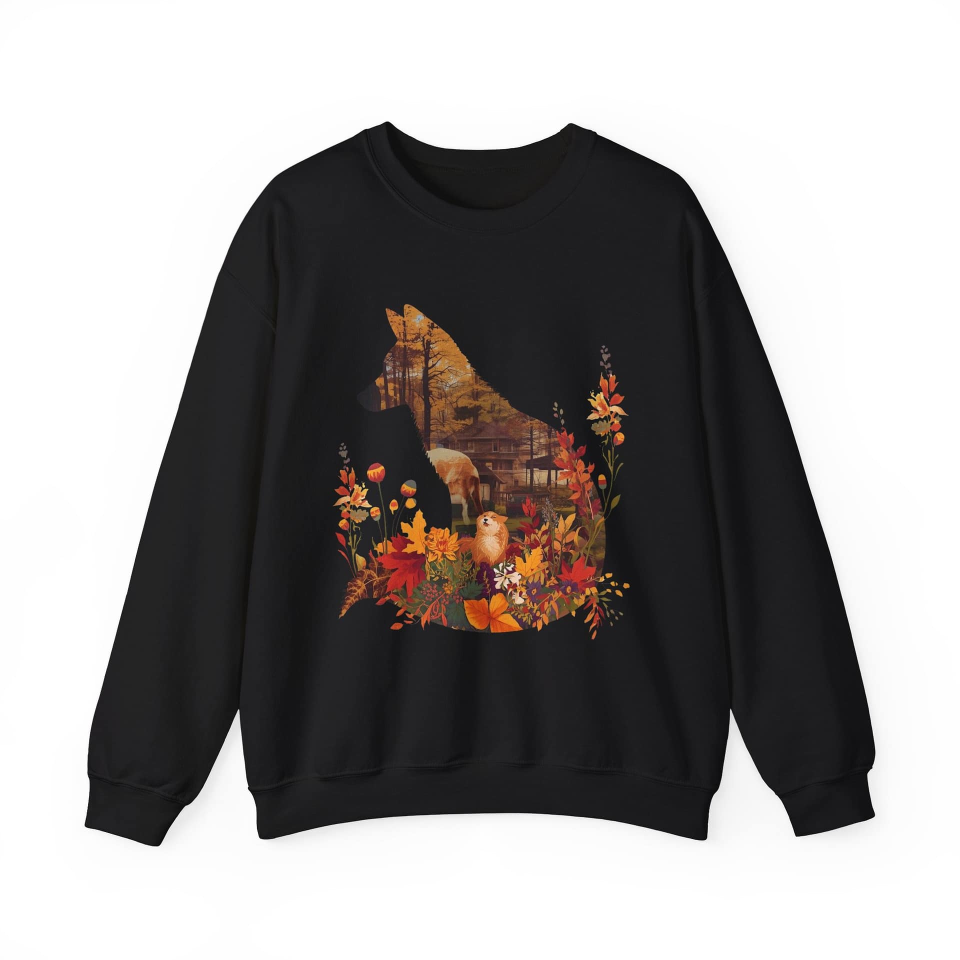 Fox Silhouette Autumn Crewneck Sweatshirt - Image 5