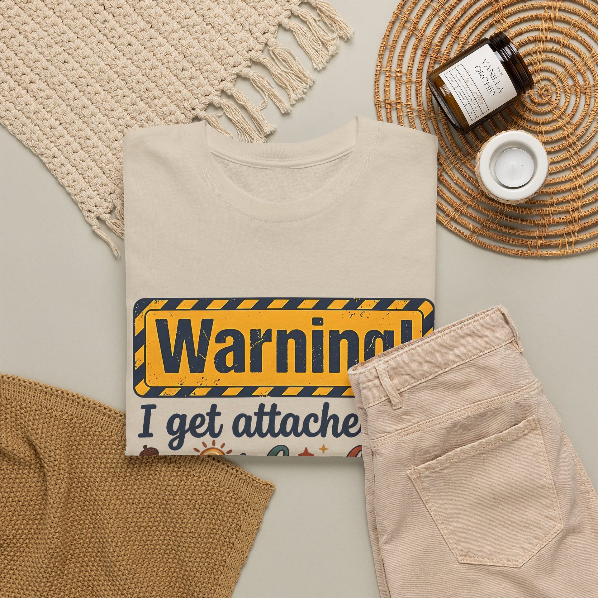 "Warning! I Get Attached to Good Vibes and Beautiful Smiles" Positive Graphic Tee - Image 8