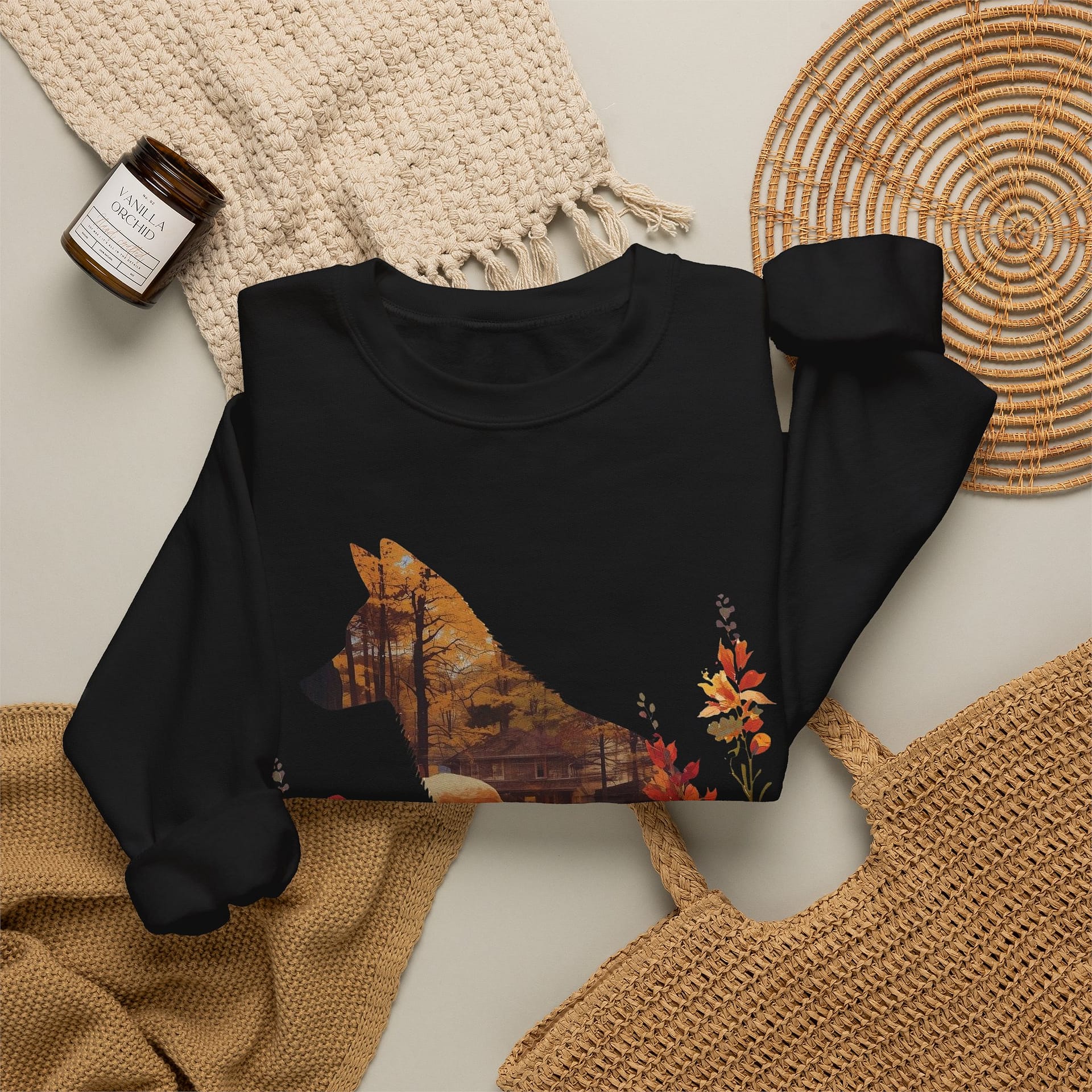 Fox Silhouette Autumn Crewneck Sweatshirt - Image 8