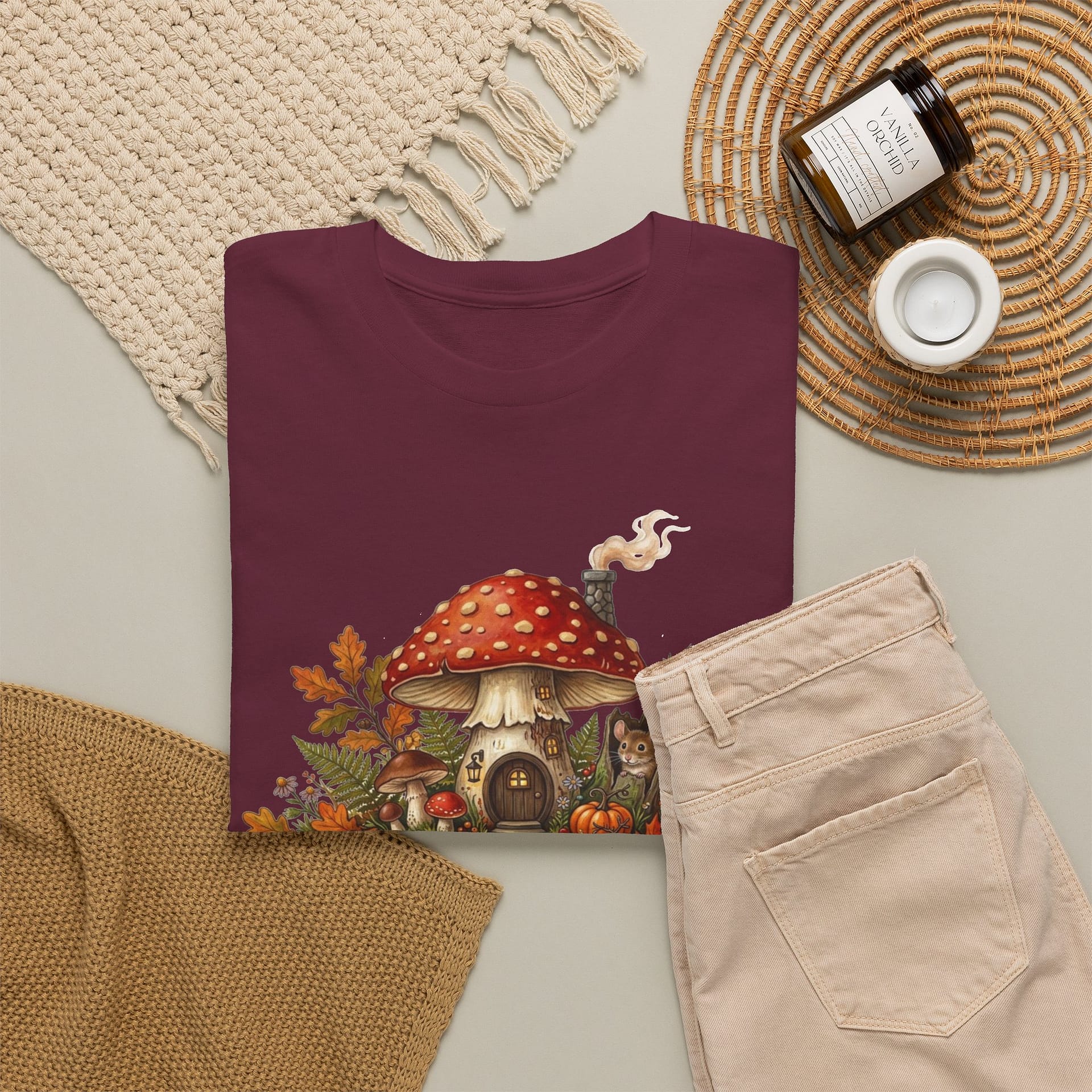 Mushroom Fairy House Tee — Autumn Woodland Cottage T‑Shirt - Image 16