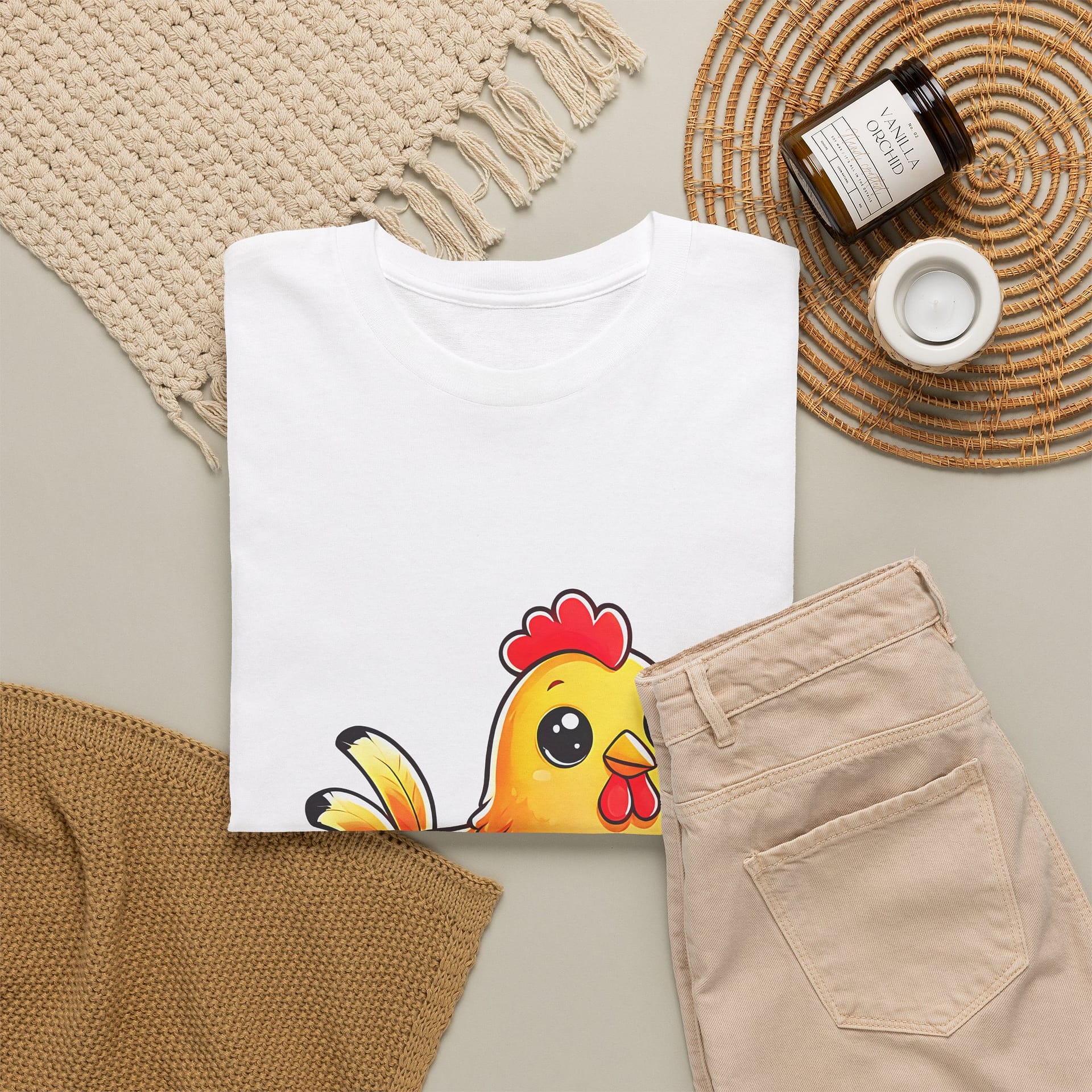 Chicken Graphic T-Shirt — Cute Yellow Hen Cartoon Tee for Animal Lovers - Image 4