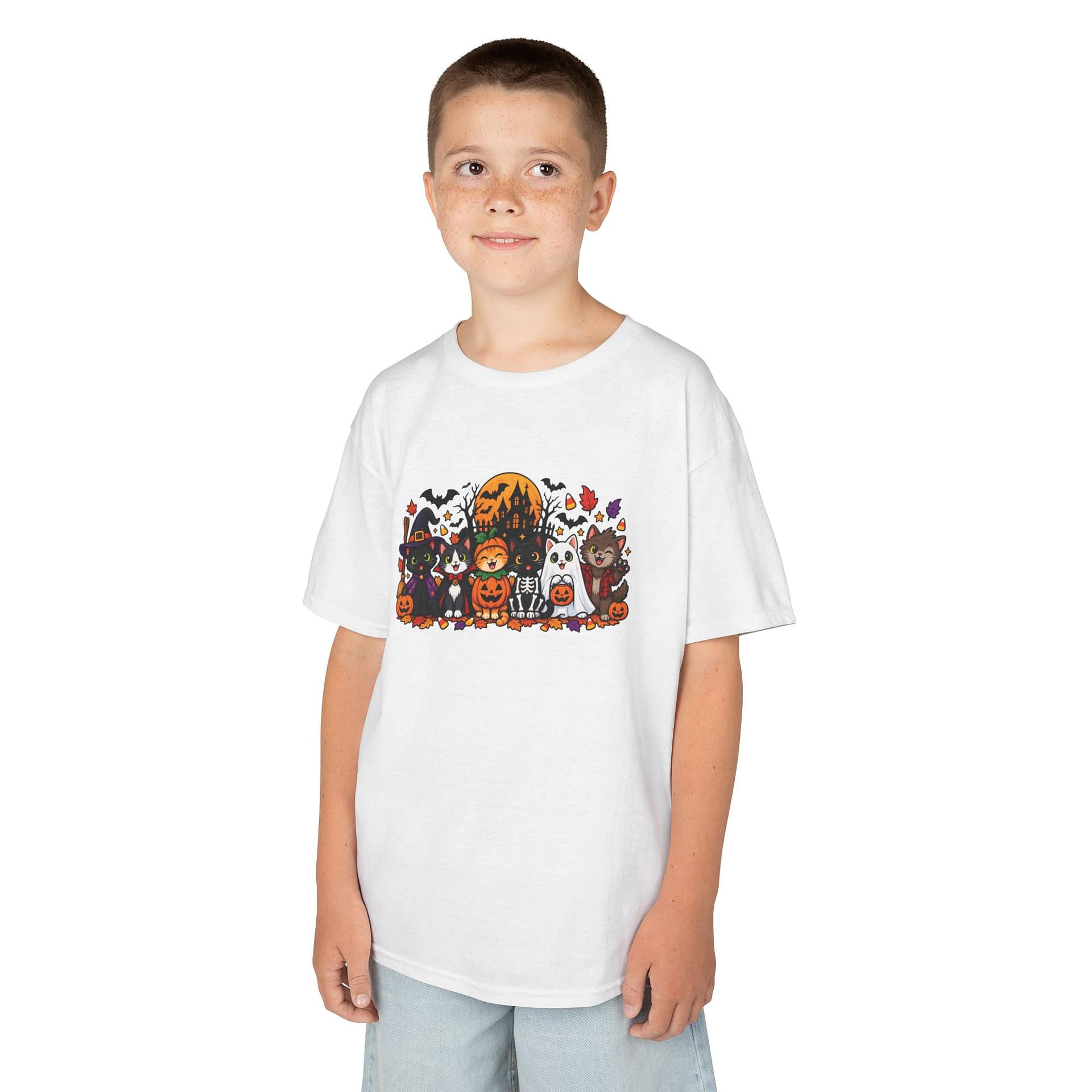 Kids Halloween Crew Graphic Tee — Cute Trick-or-Treat Animal Costumes - Image 6