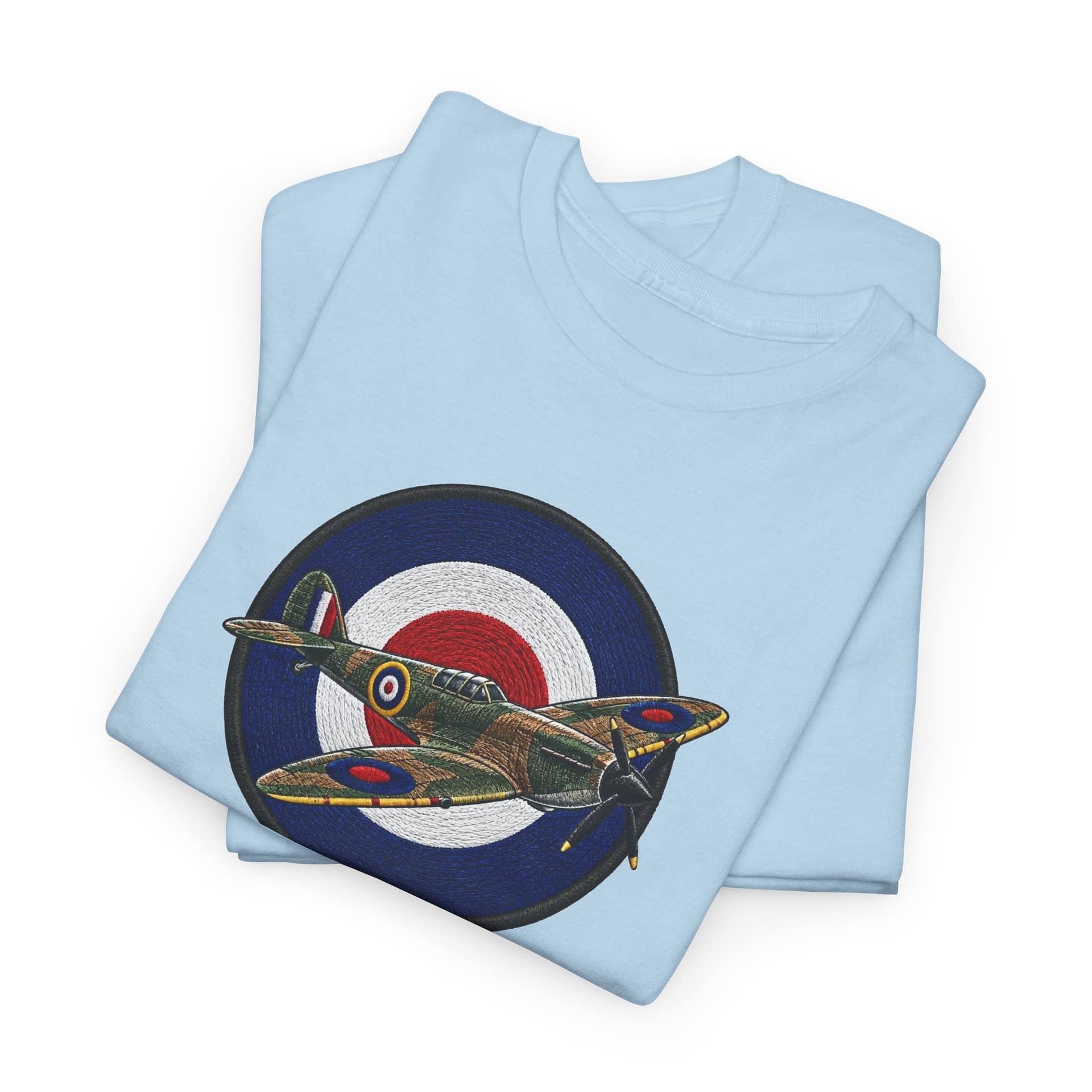 Spitfire Fighter Plane RAF Roundel T‑Shirt — Vintage WWII Aviation Tee - Image 19
