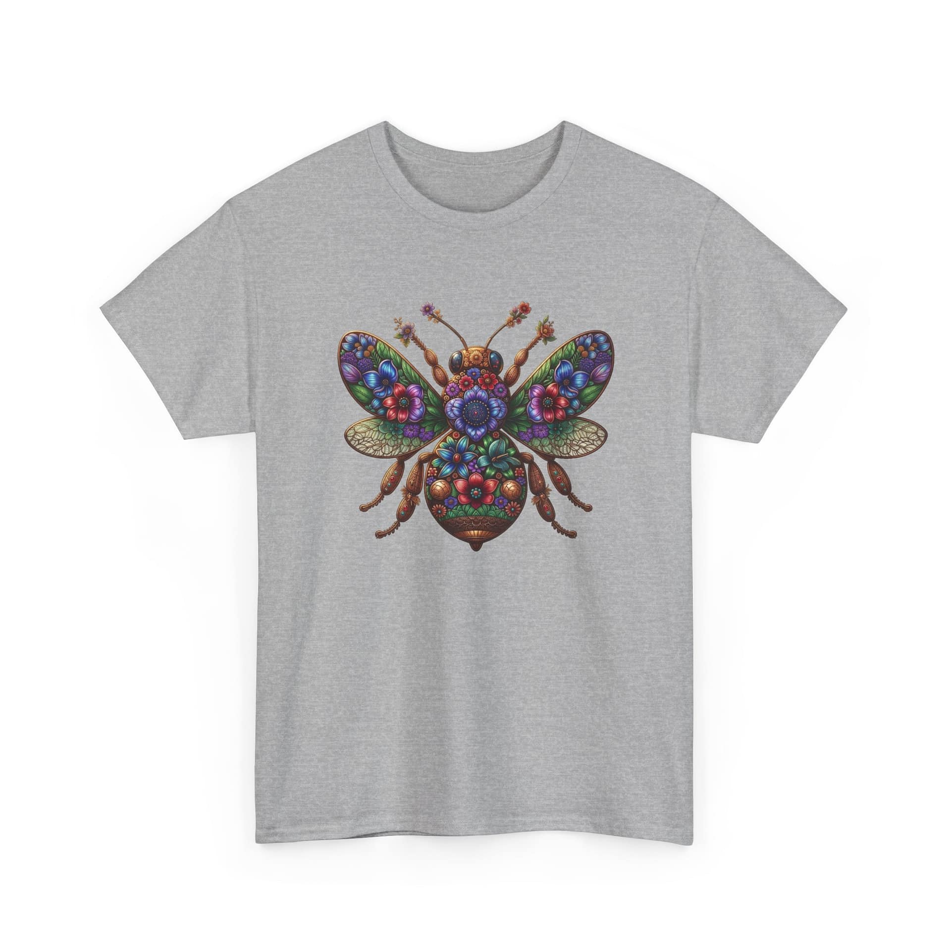 Bee Mosaic Graphic Tee — Colourful Floral Insect Art T-Shirt - Image 13