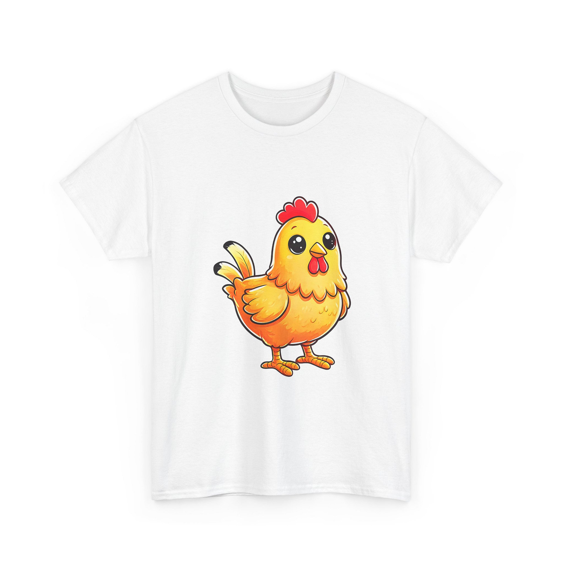 Chicken Graphic T-Shirt — Cute Yellow Hen Cartoon Tee for Animal Lovers