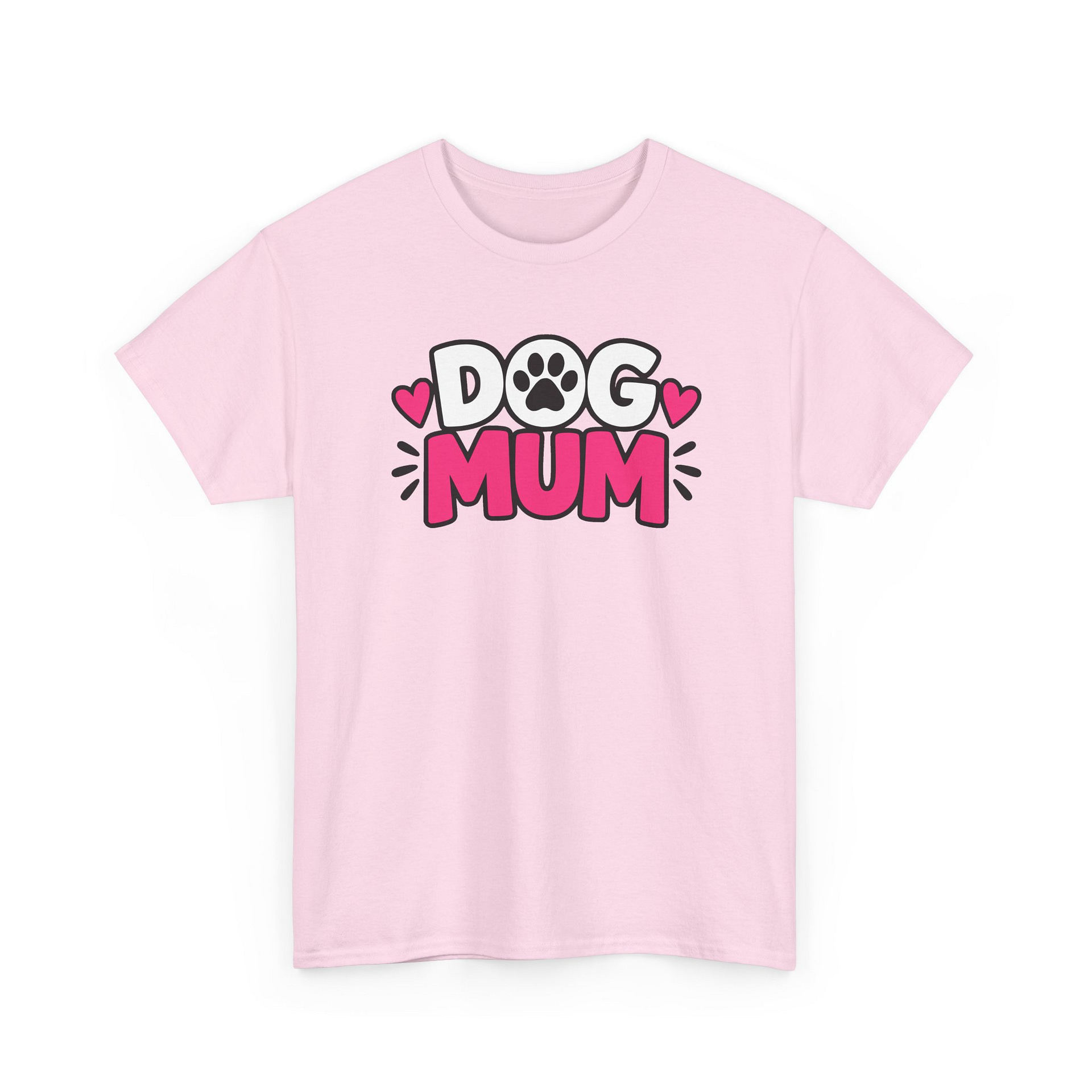 Dog Mum T‑Shirt — Cute Paw Print Dog Mom Tee (Pink Hearts) - Image 21