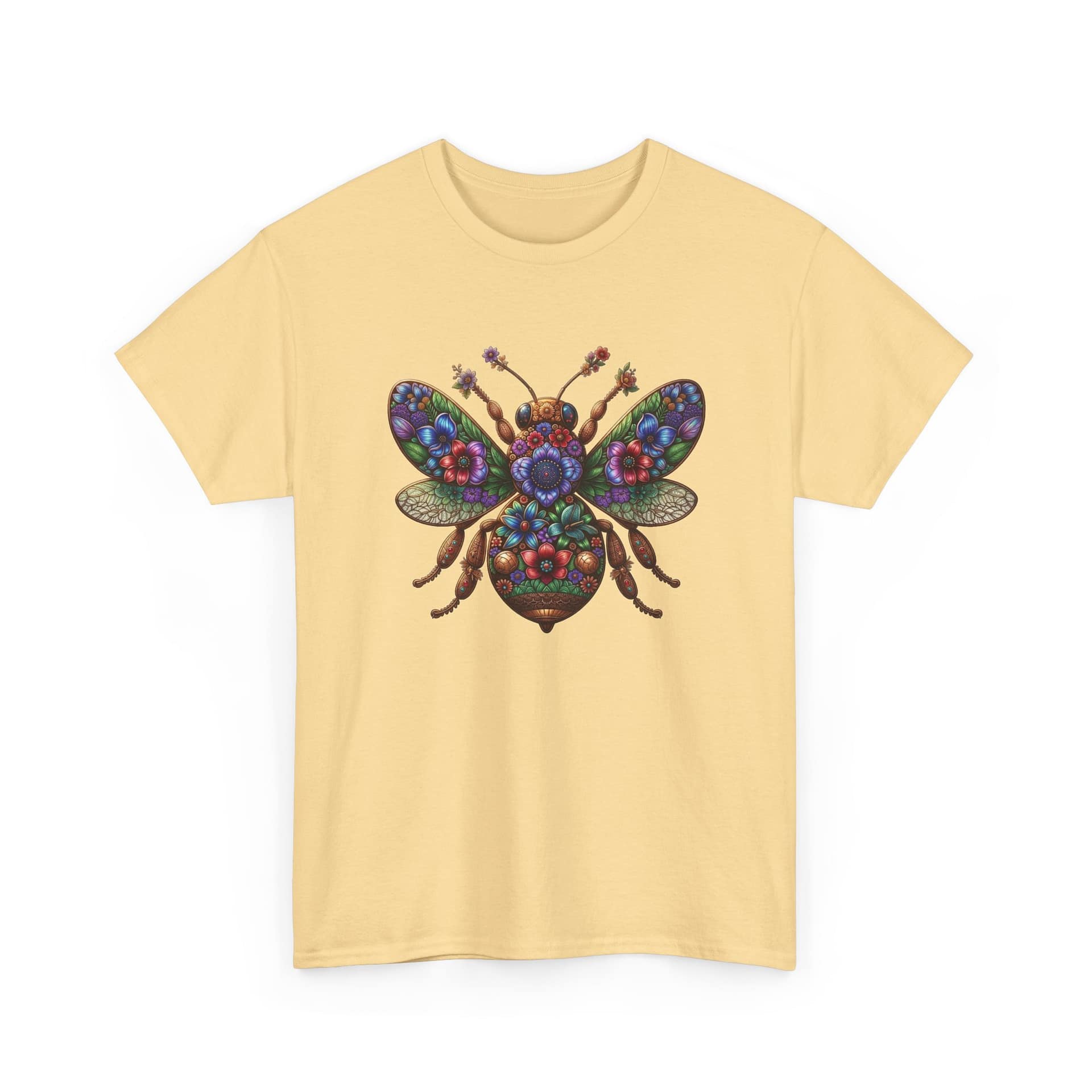 Bee Mosaic Graphic Tee — Colourful Floral Insect Art T-Shirt - Image 9