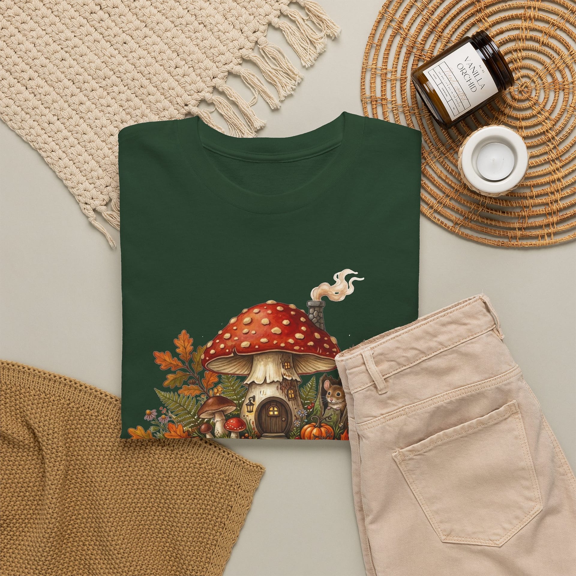 Mushroom Fairy House Tee — Autumn Woodland Cottage T‑Shirt - Image 20