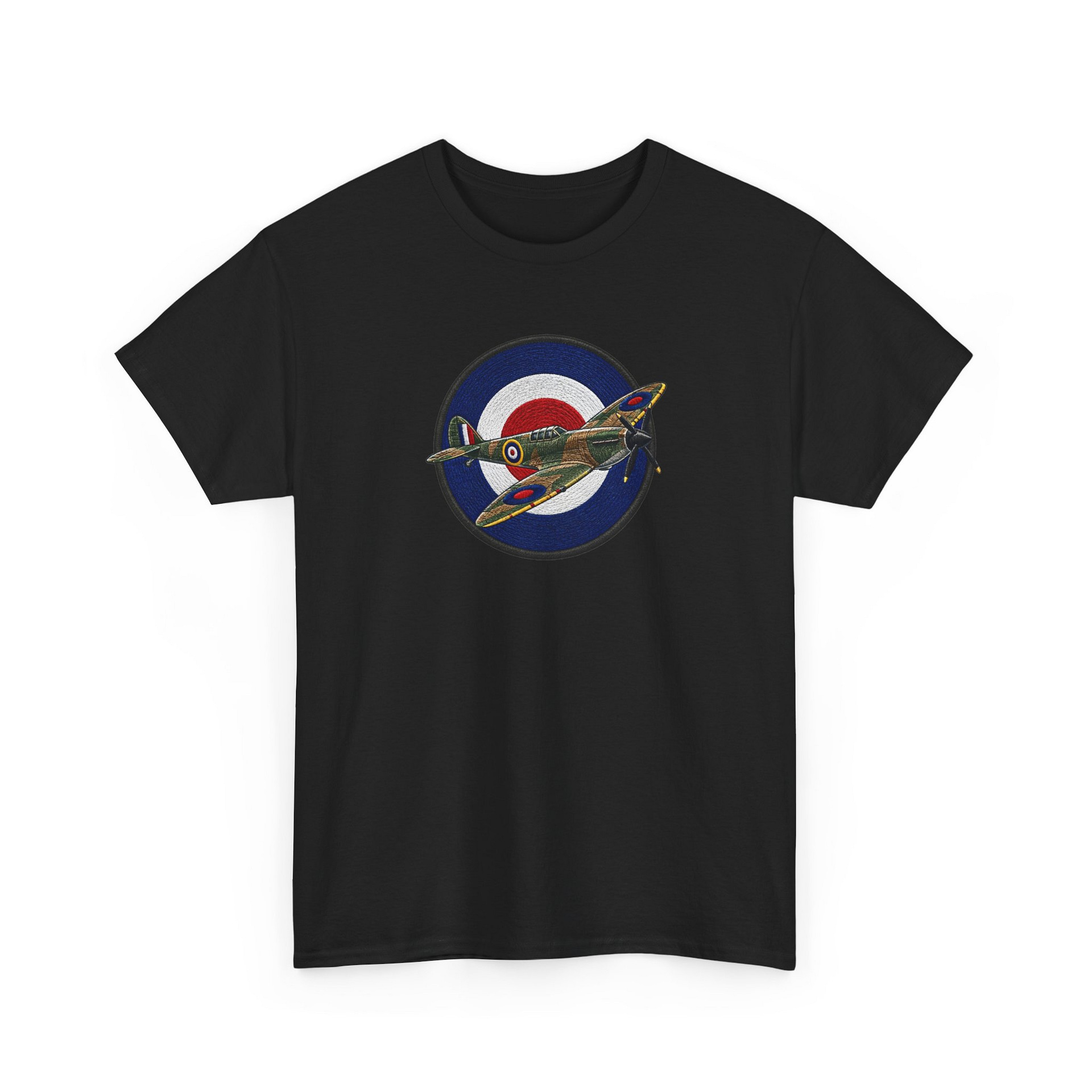 Spitfire Fighter Plane RAF Roundel T‑Shirt — Vintage WWII Aviation Tee - Image 5