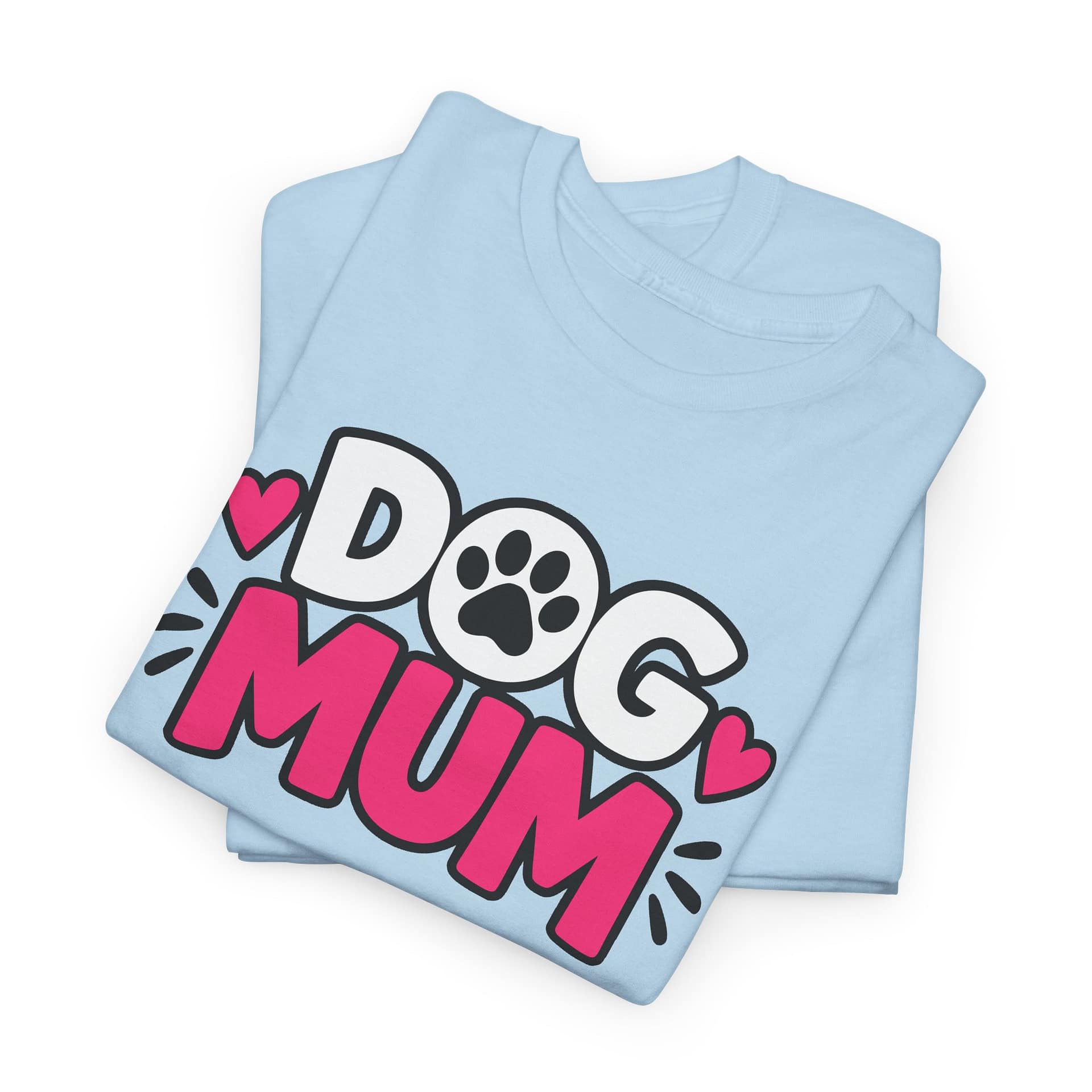 Dog Mum T‑Shirt — Cute Paw Print Dog Mom Tee (Pink Hearts) - Image 15