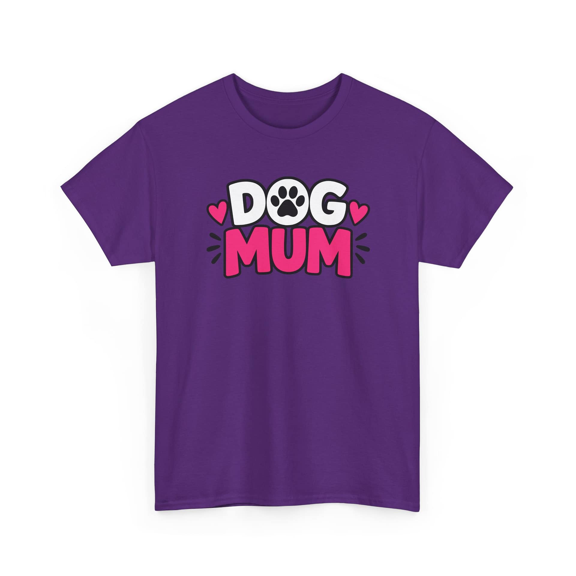 Dog Mum T‑Shirt — Cute Paw Print Dog Mom Tee (Pink Hearts) - Image 17