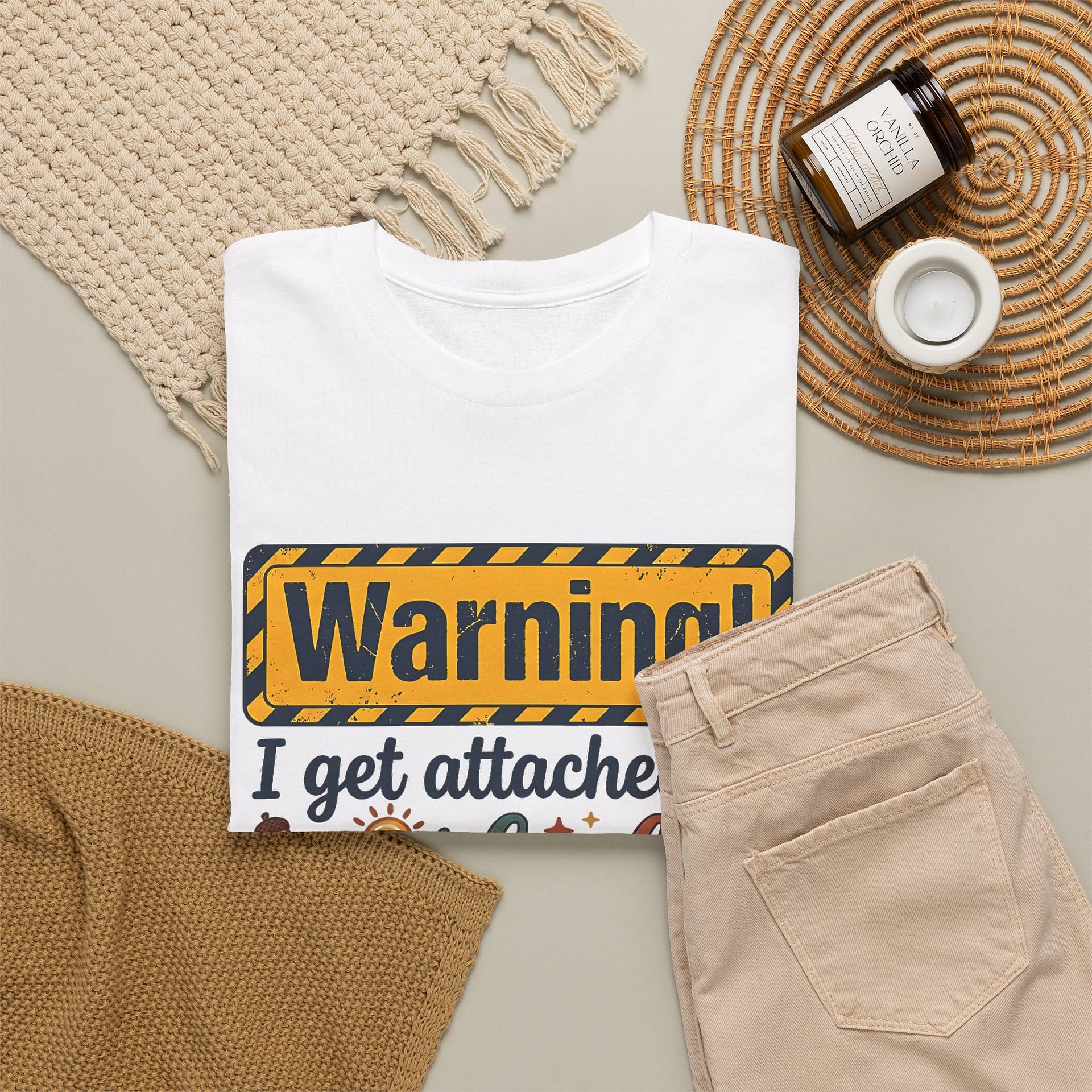 "Warning! I Get Attached to Good Vibes and Beautiful Smiles" Positive Graphic Tee - Image 4