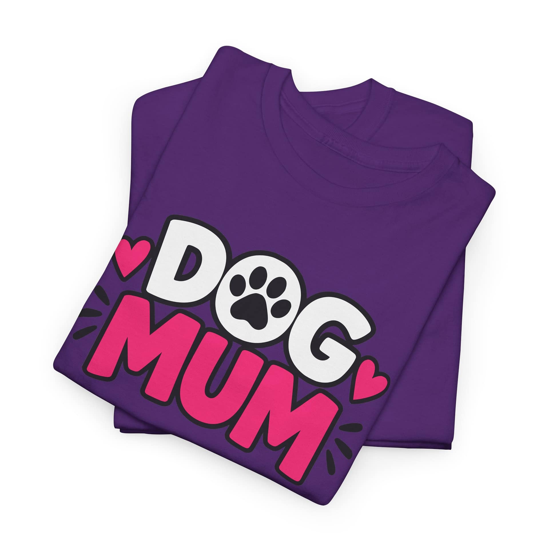 Dog Mum T‑Shirt — Cute Paw Print Dog Mom Tee (Pink Hearts) - Image 19