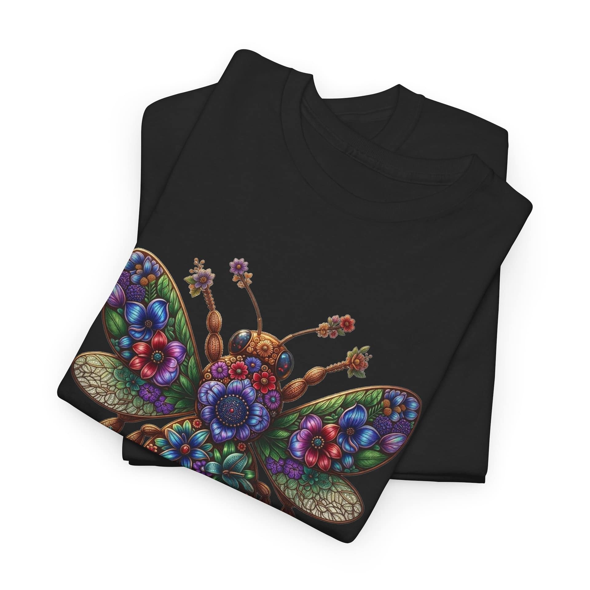 Bee Mosaic Graphic Tee — Colourful Floral Insect Art T-Shirt - Image 7