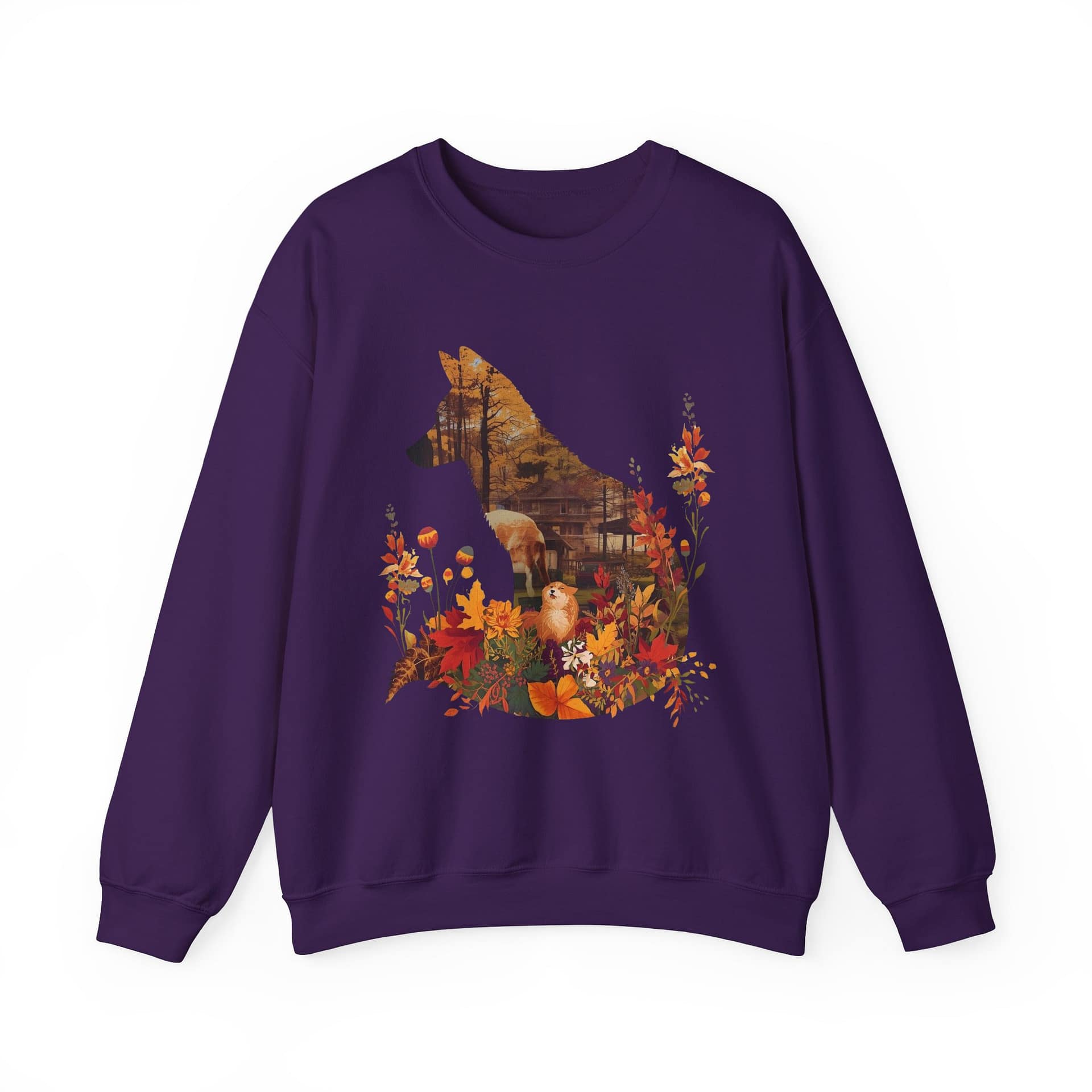 Fox Silhouette Autumn Crewneck Sweatshirt - Image 17