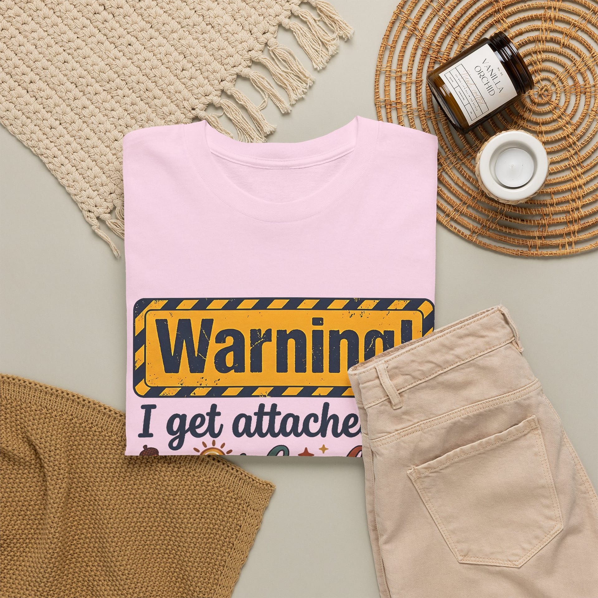 "Warning! I Get Attached to Good Vibes and Beautiful Smiles" Positive Graphic Tee - Image 20