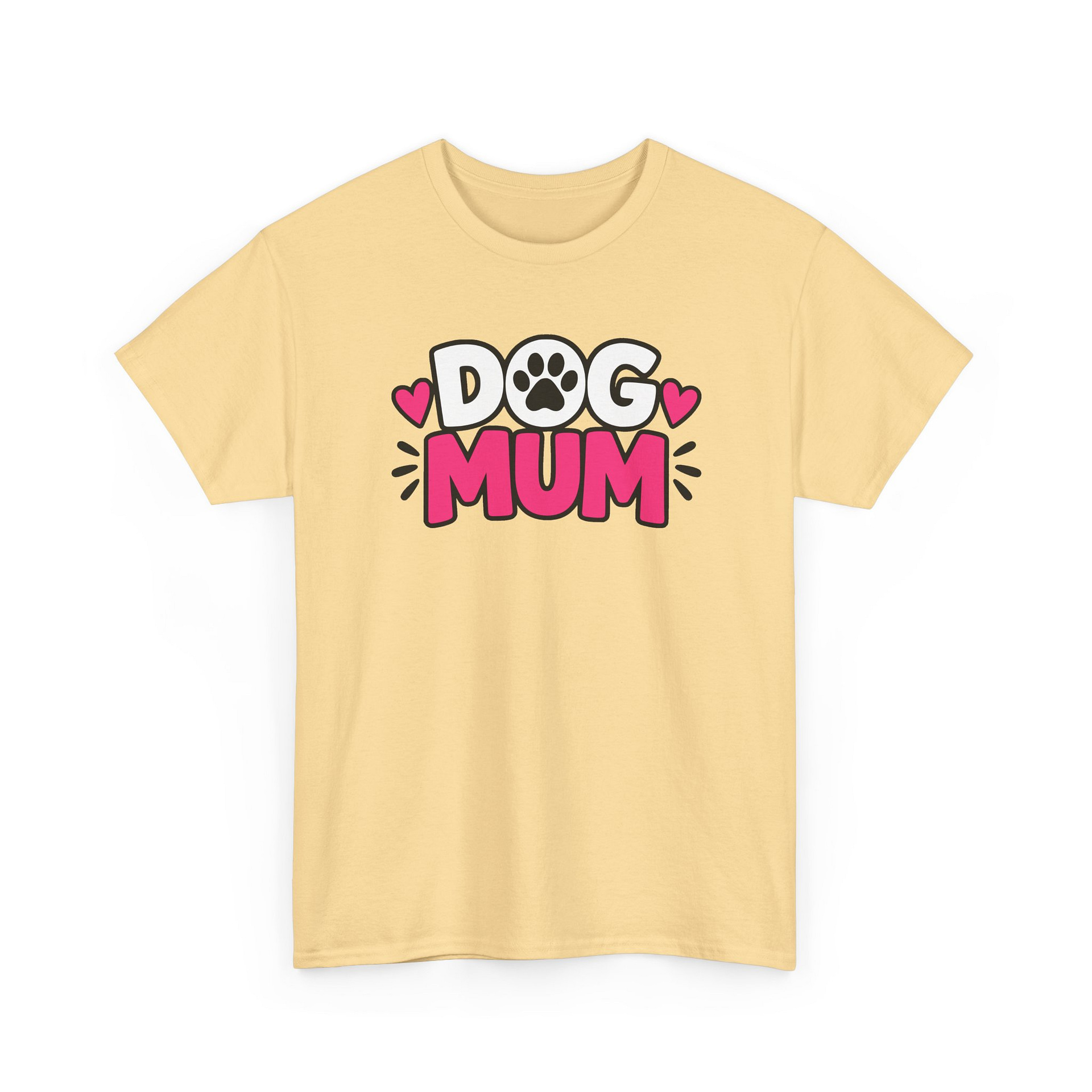 Dog Mum T‑Shirt — Cute Paw Print Dog Mom Tee (Pink Hearts) - Image 5