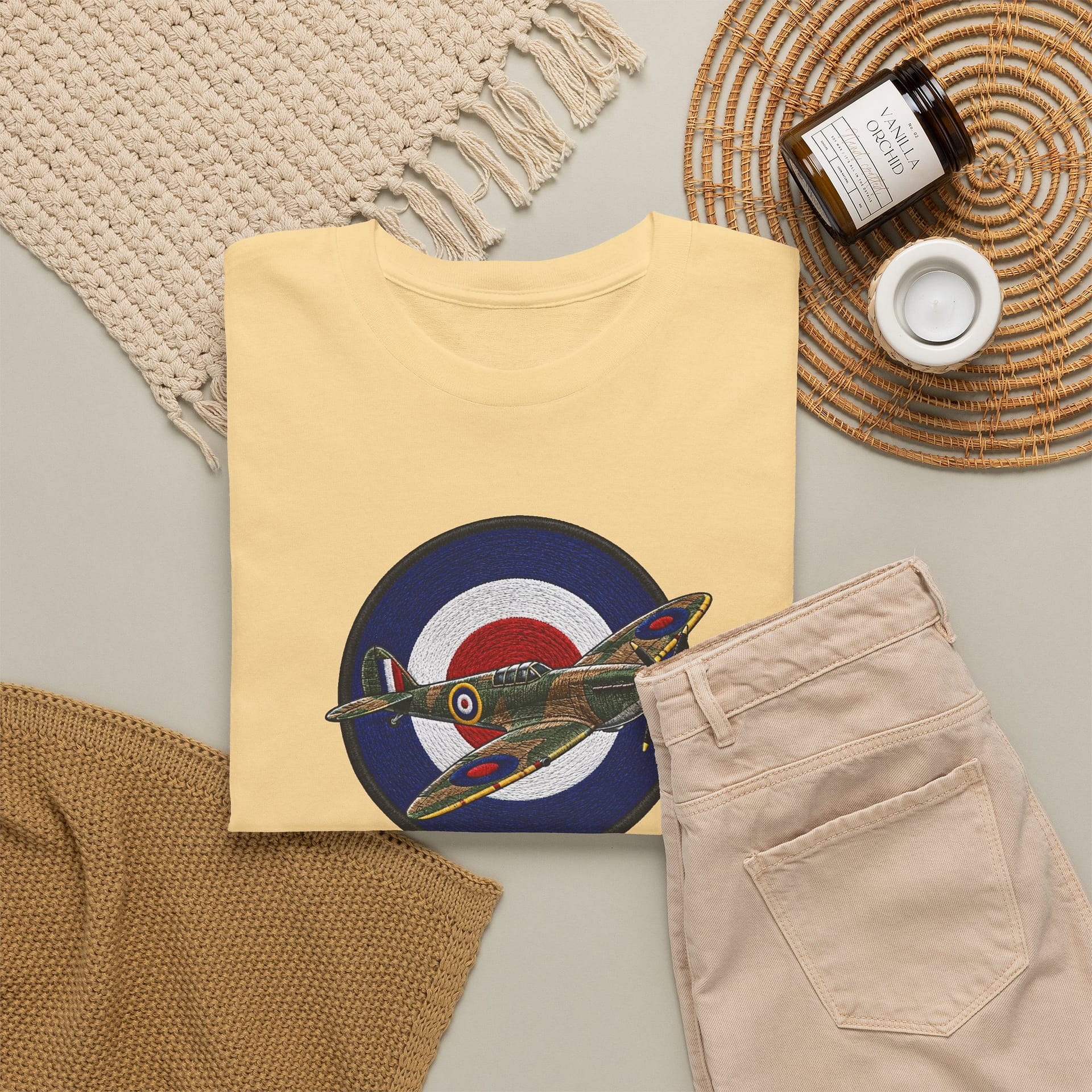Spitfire Fighter Plane RAF Roundel T‑Shirt — Vintage WWII Aviation Tee - Image 12