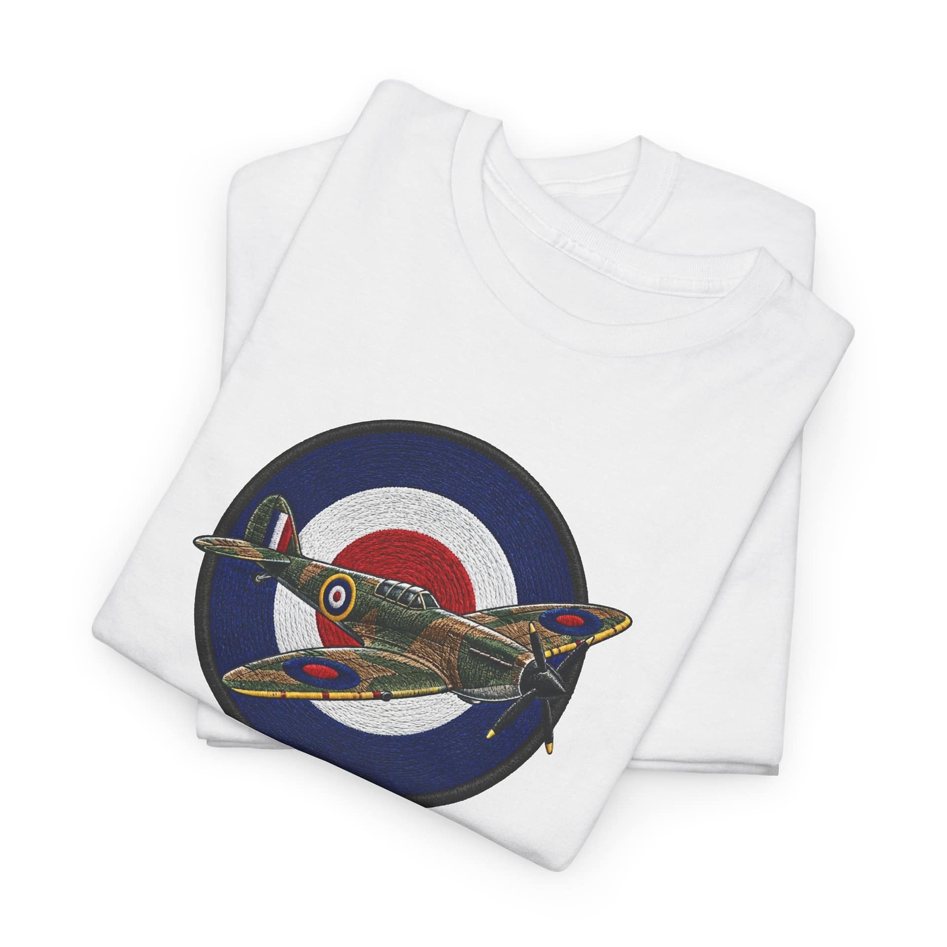 Spitfire Fighter Plane RAF Roundel T‑Shirt — Vintage WWII Aviation Tee - Image 3