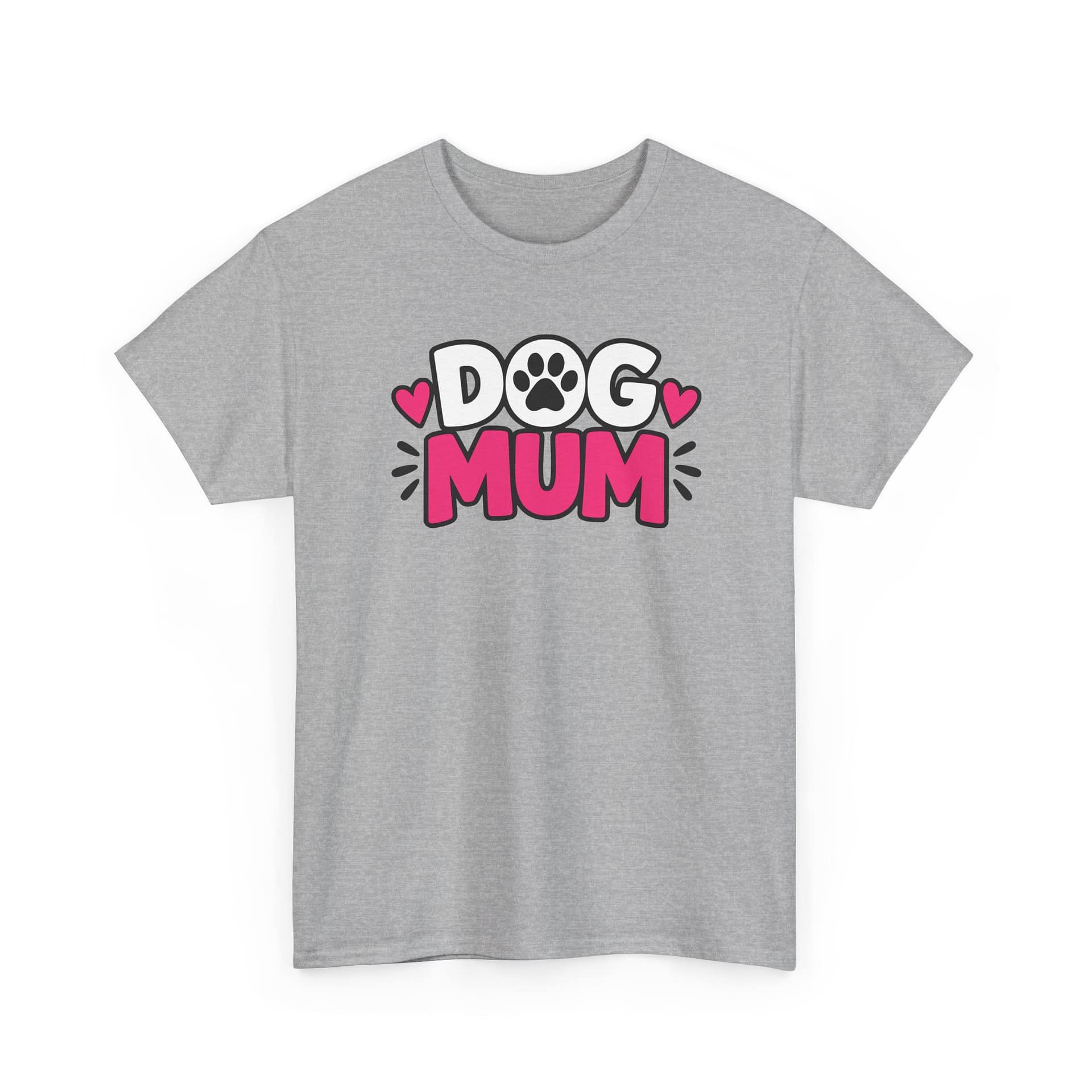 Dog Mum T‑Shirt — Cute Paw Print Dog Mom Tee (Pink Hearts) - Image 9