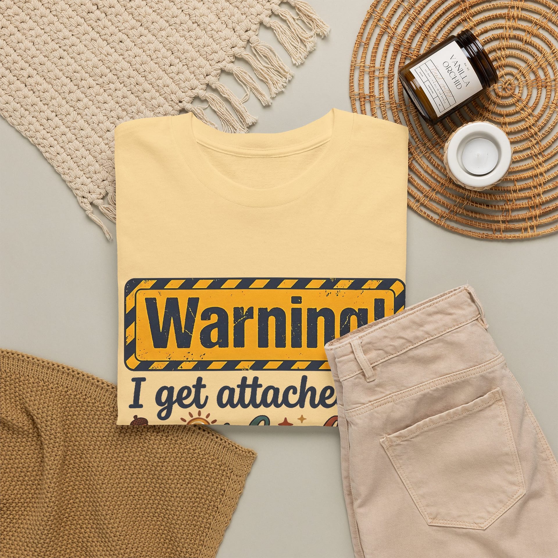 "Warning! I Get Attached to Good Vibes and Beautiful Smiles" Positive Graphic Tee - Image 12