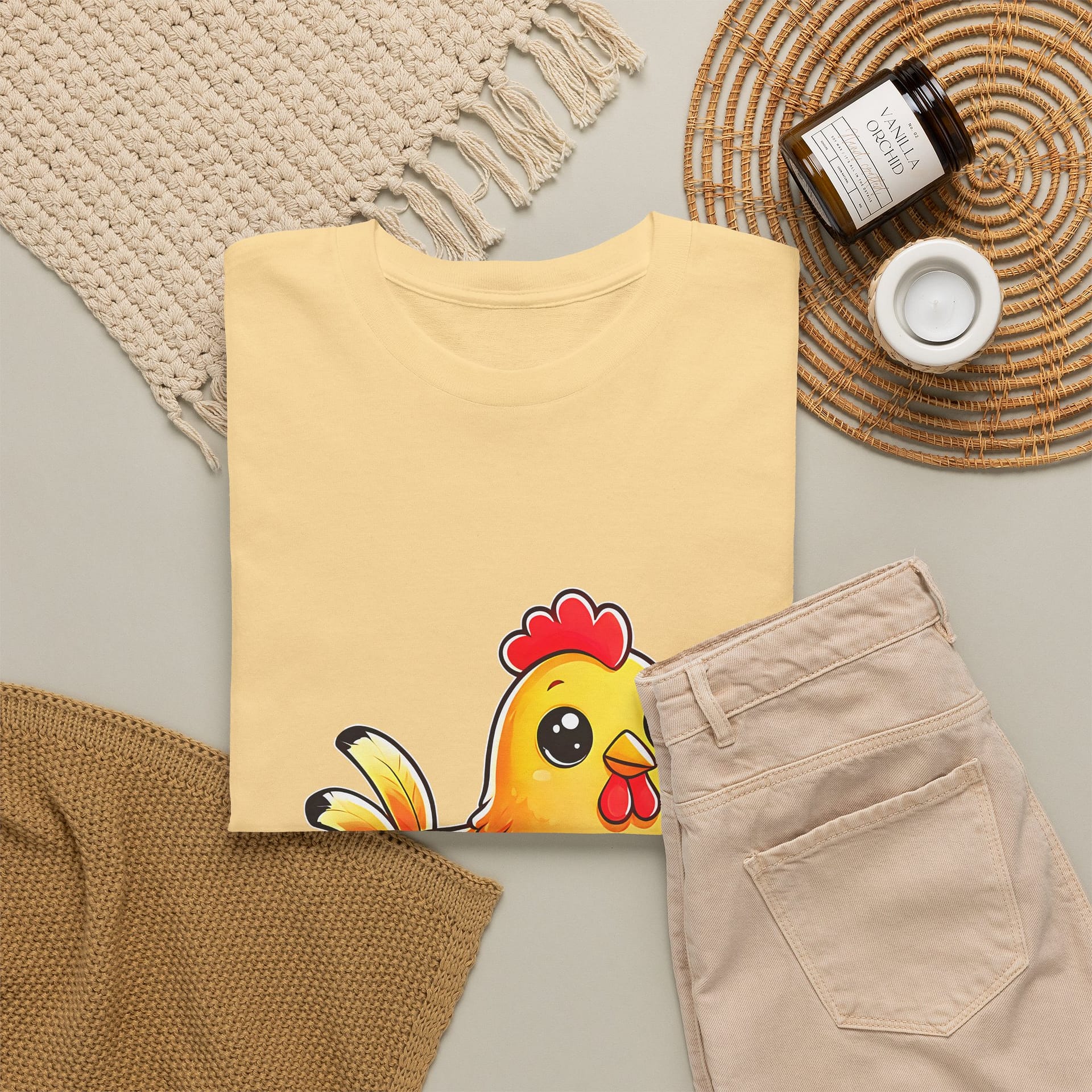 Chicken Graphic T-Shirt — Cute Yellow Hen Cartoon Tee for Animal Lovers - Image 8