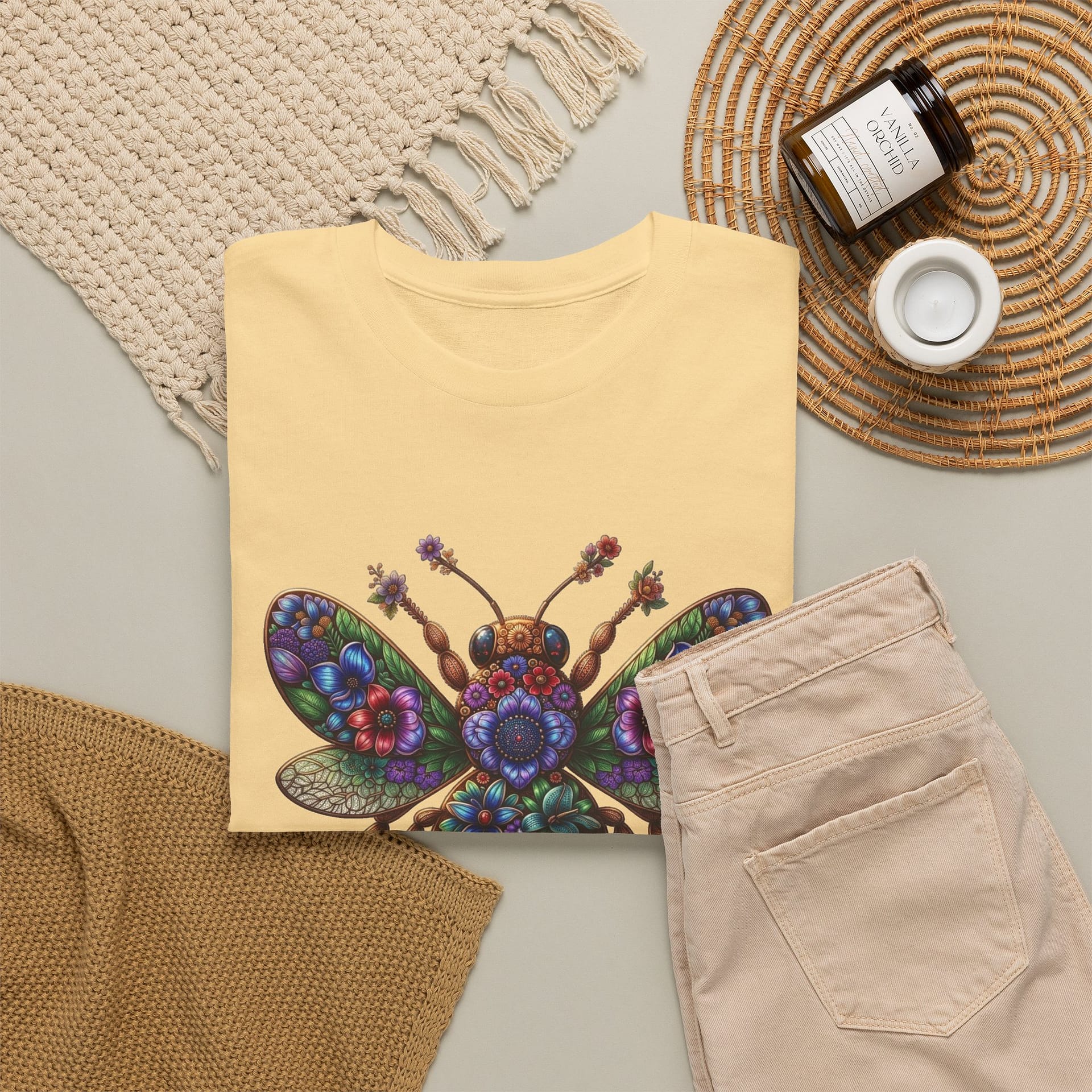 Bee Mosaic Graphic Tee — Colourful Floral Insect Art T-Shirt - Image 12