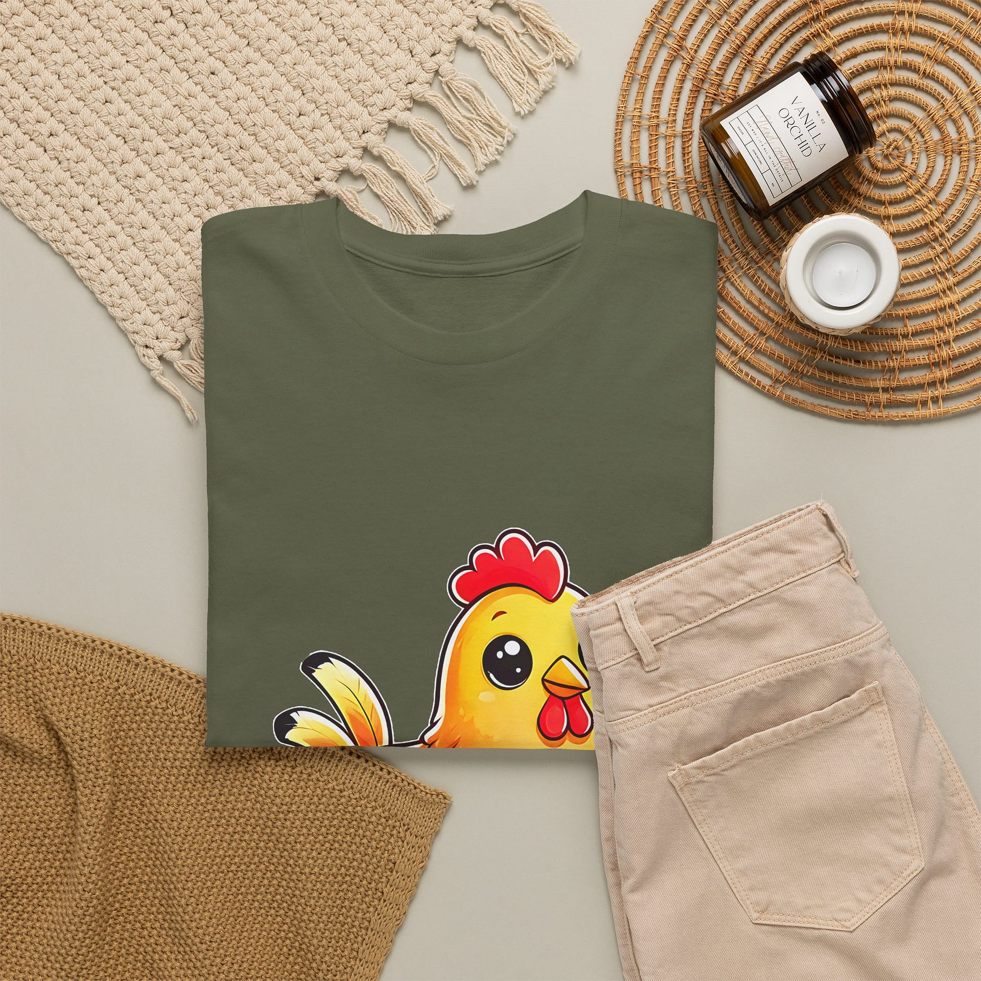 Chicken Graphic T-Shirt — Cute Yellow Hen Cartoon Tee for Animal Lovers - Image 12