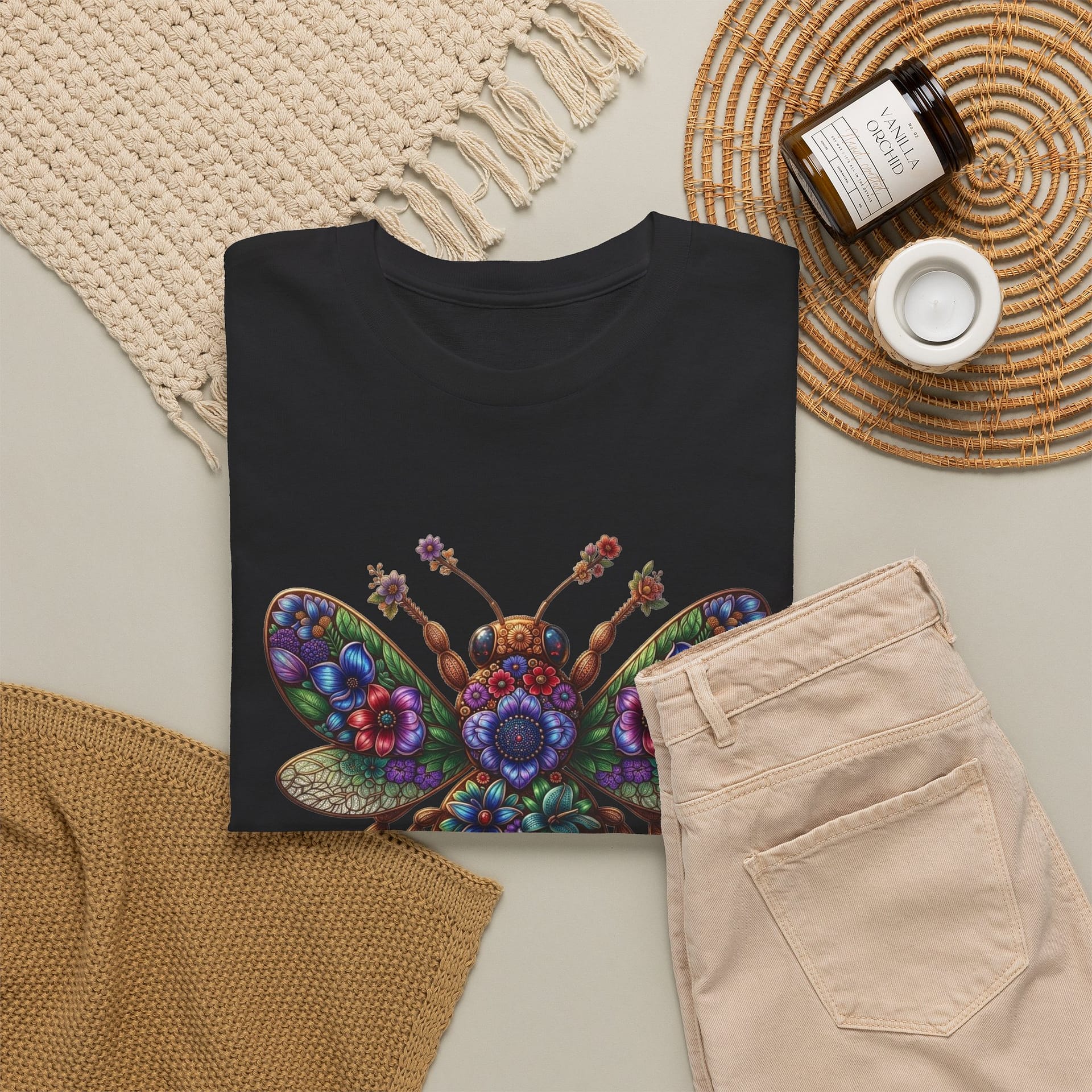 Bee Mosaic Graphic Tee — Colourful Floral Insect Art T-Shirt - Image 8