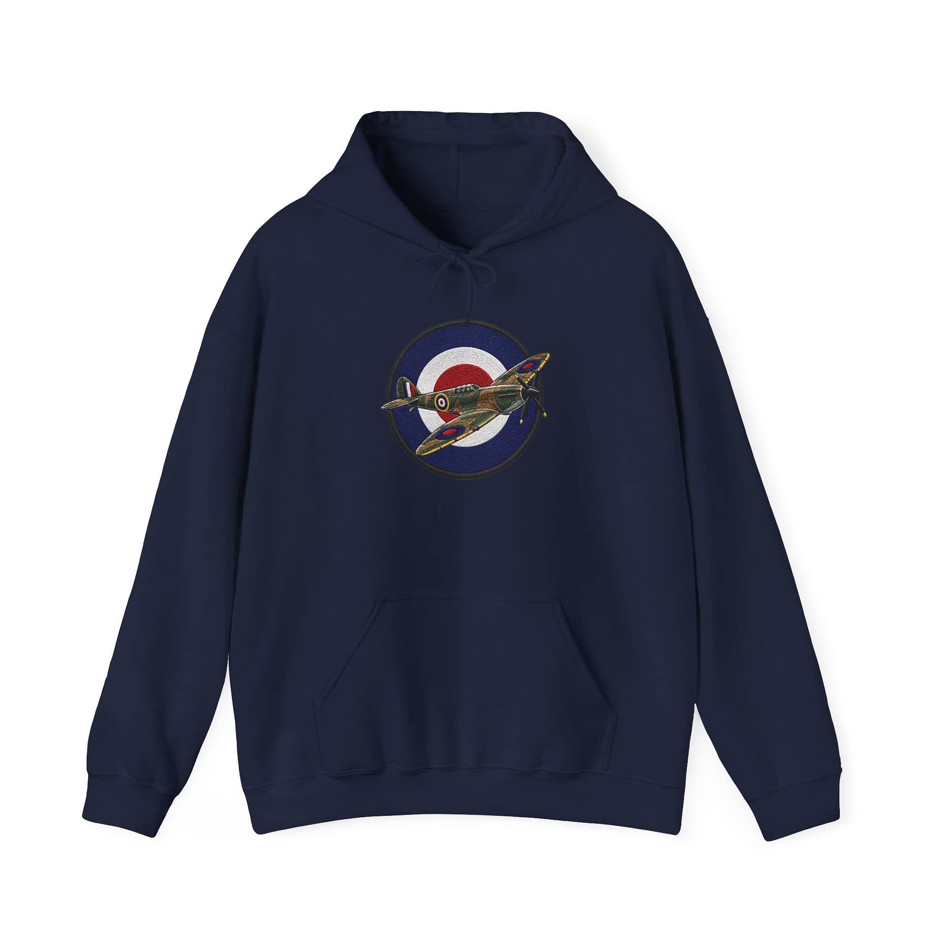 Spitfire Vintage RAF Roundel Hoodie with retro WWII fighter pilot artwork