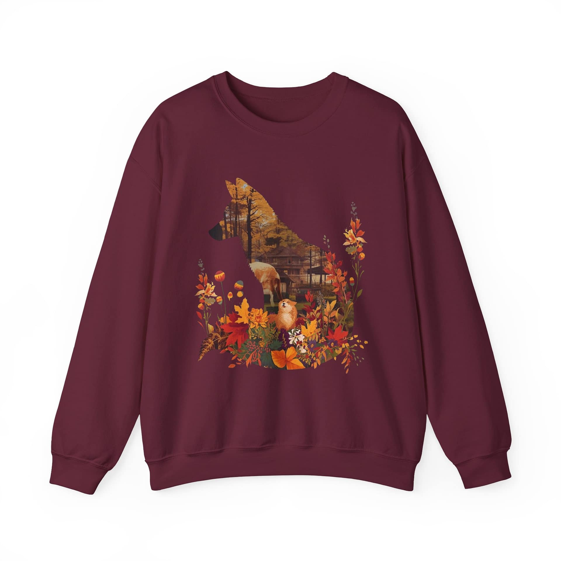 Fox Silhouette Autumn Crewneck Sweatshirt - Image 9