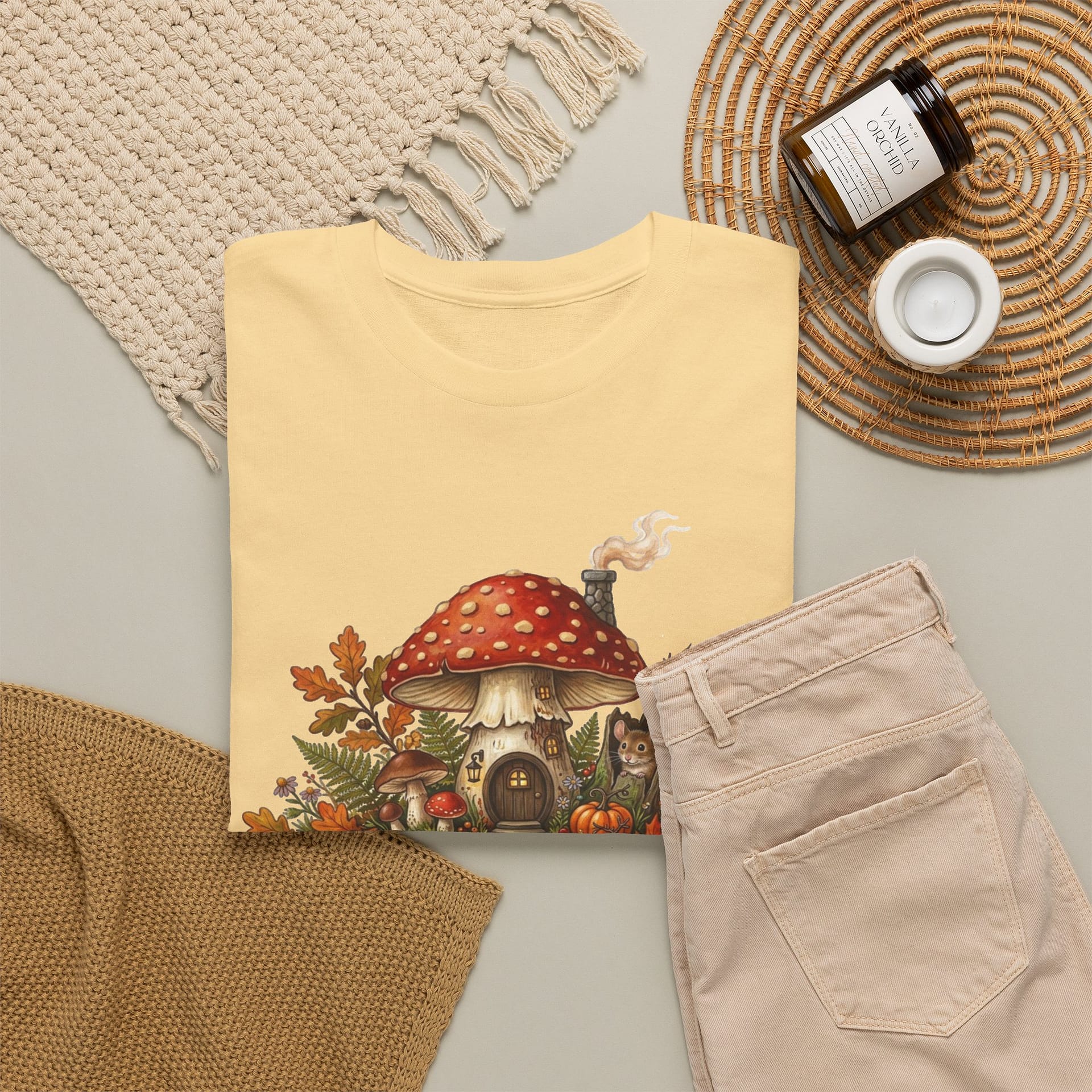 Mushroom Fairy House Tee — Autumn Woodland Cottage T‑Shirt - Image 12