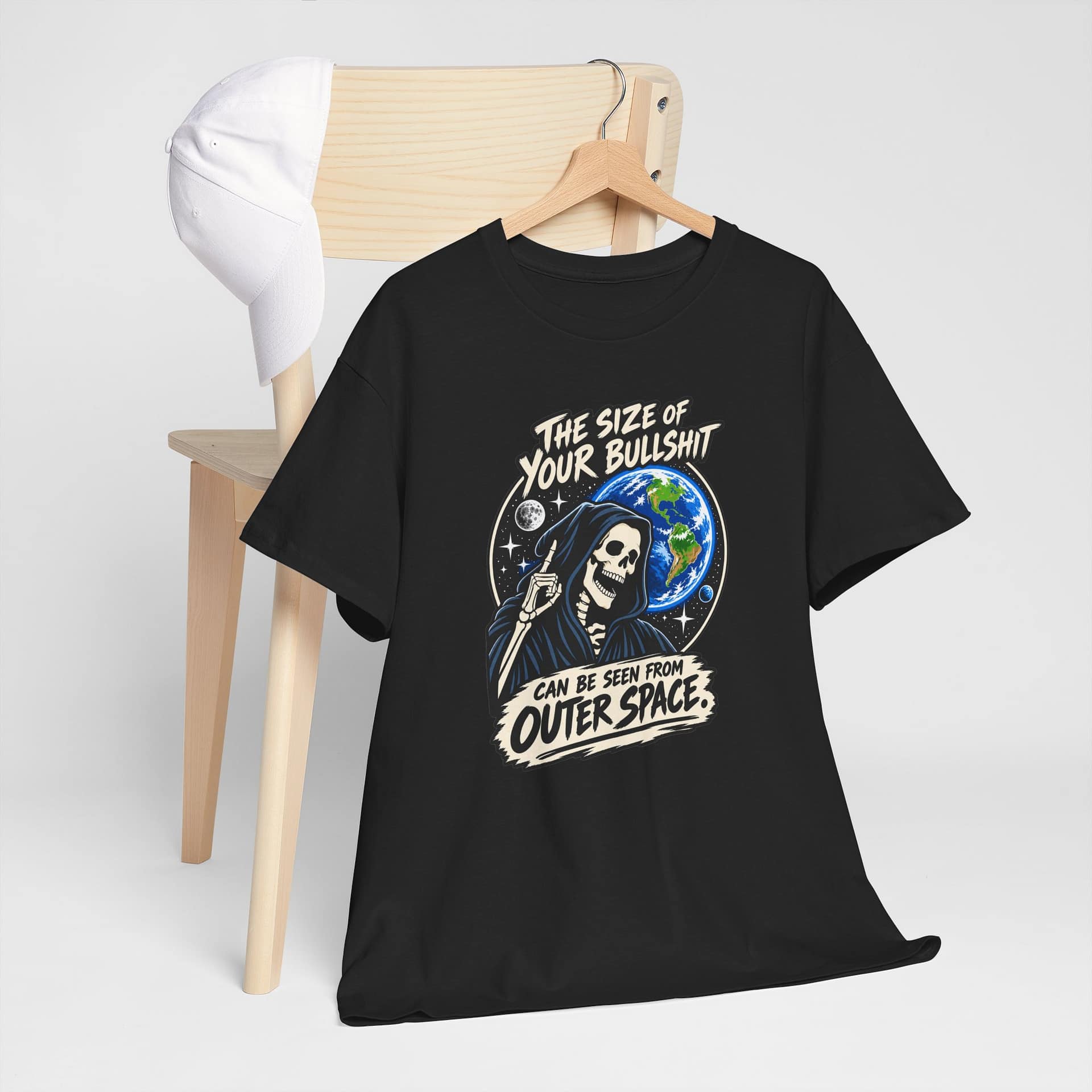 Grim Reaper Graphic T‑Shirt – Dark Humour Earth Design